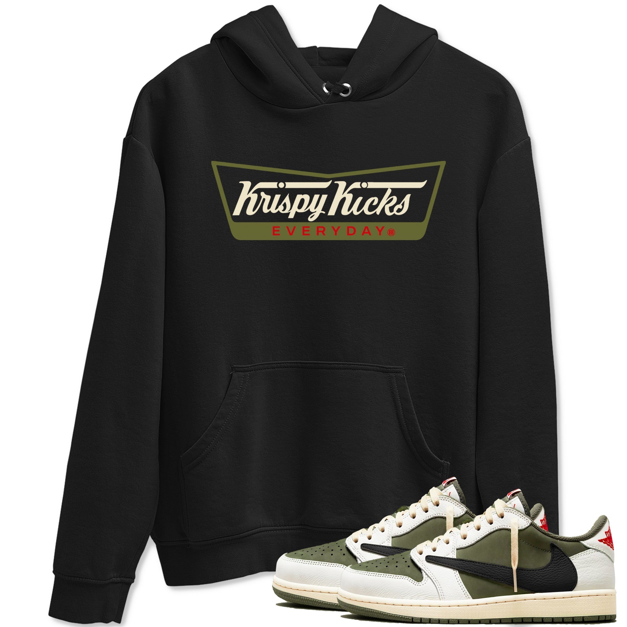 Krispy Kicks Sneaker Tees - Air Jordan 1 Travis Scott Medium Olive