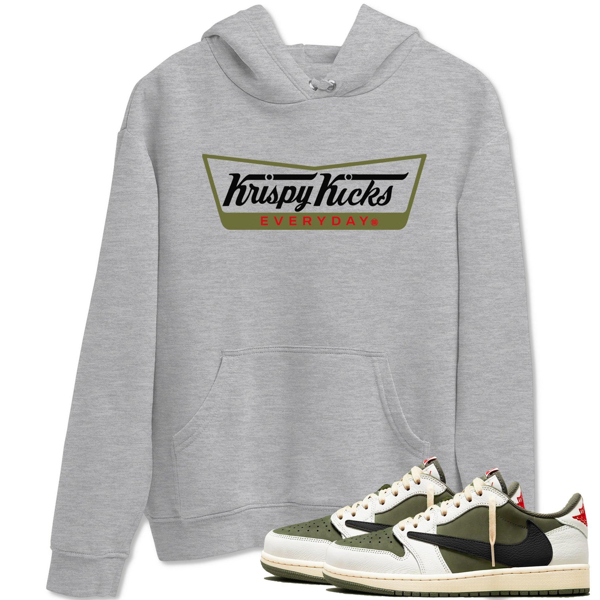 Krispy Kicks Sneaker Tees - Air Jordan 1 Travis Scott Medium Olive