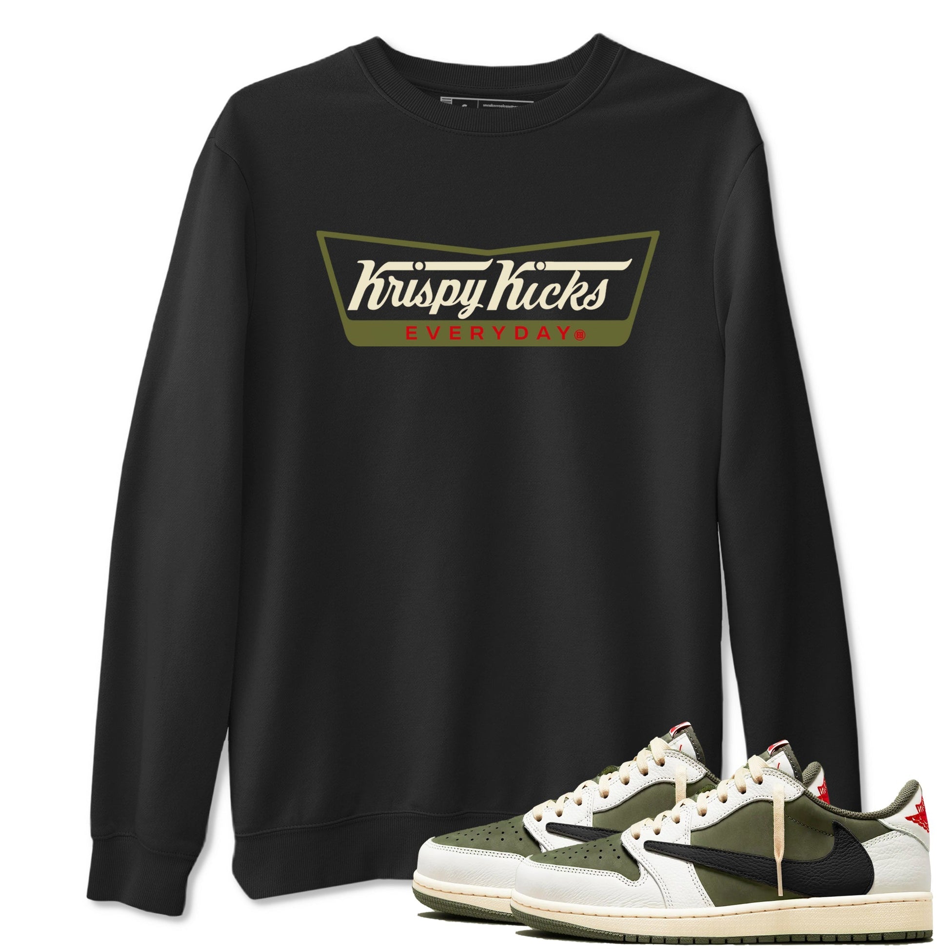 Krispy Kicks Sneaker Tees - Air Jordan 1 Travis Scott Medium Olive