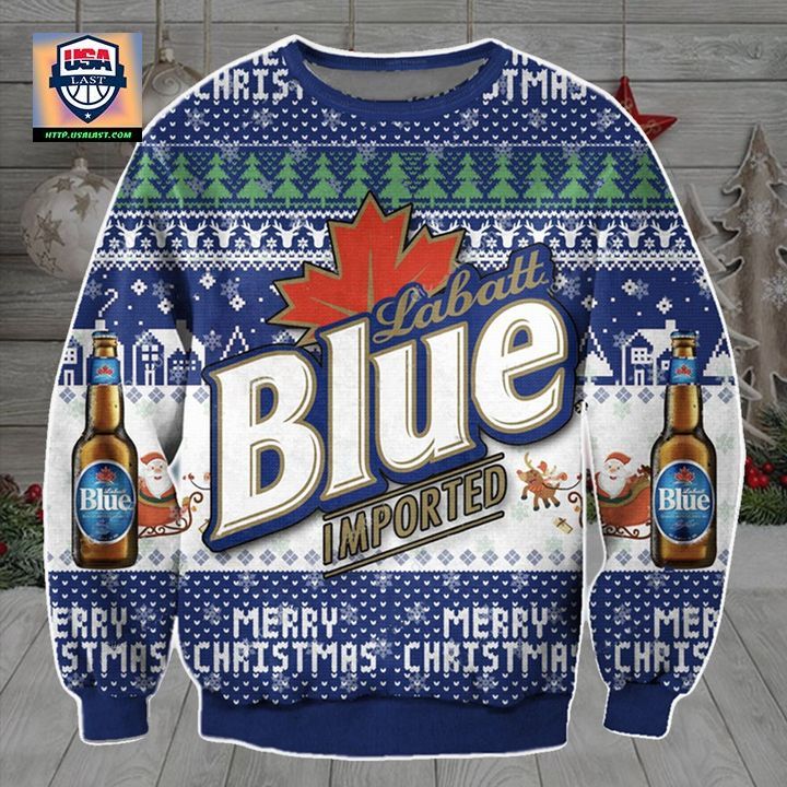 Labatt Blue Canadian Beer Ugly Christmas Sweater 2022 ? Usalast