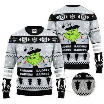 Las Vegas Raiders Grinch Christmas Ugly Sweater ? Usalast