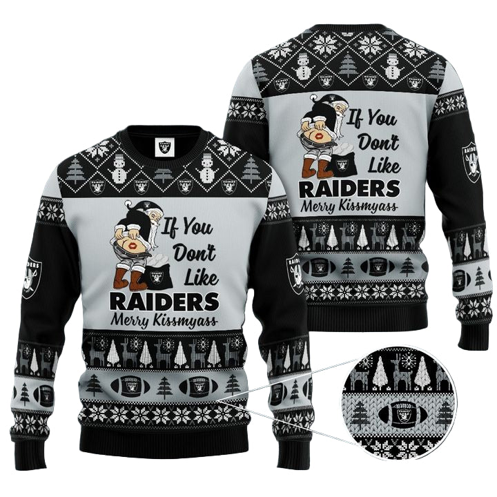 Las Vegas Raiders If You Dont Like Raiders Merry Kissmyass Ugly Sweater ? Usalast