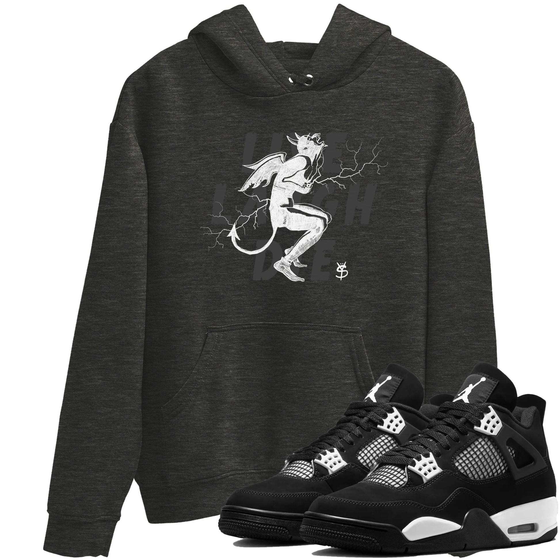 Laughing Devil Sneaker Tees - Air Jordan 4 White Thunder