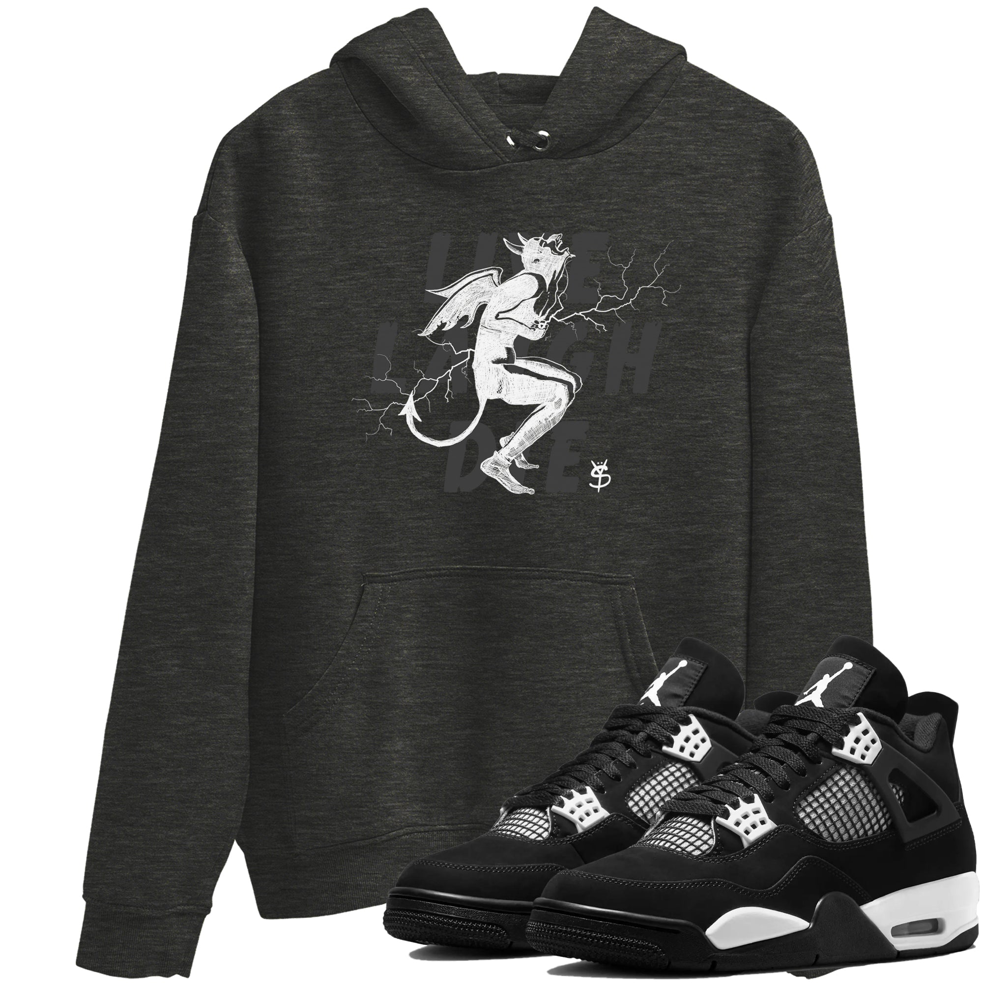 Laughing Devil Sneaker Tees - Air Jordan 4 White Thunder