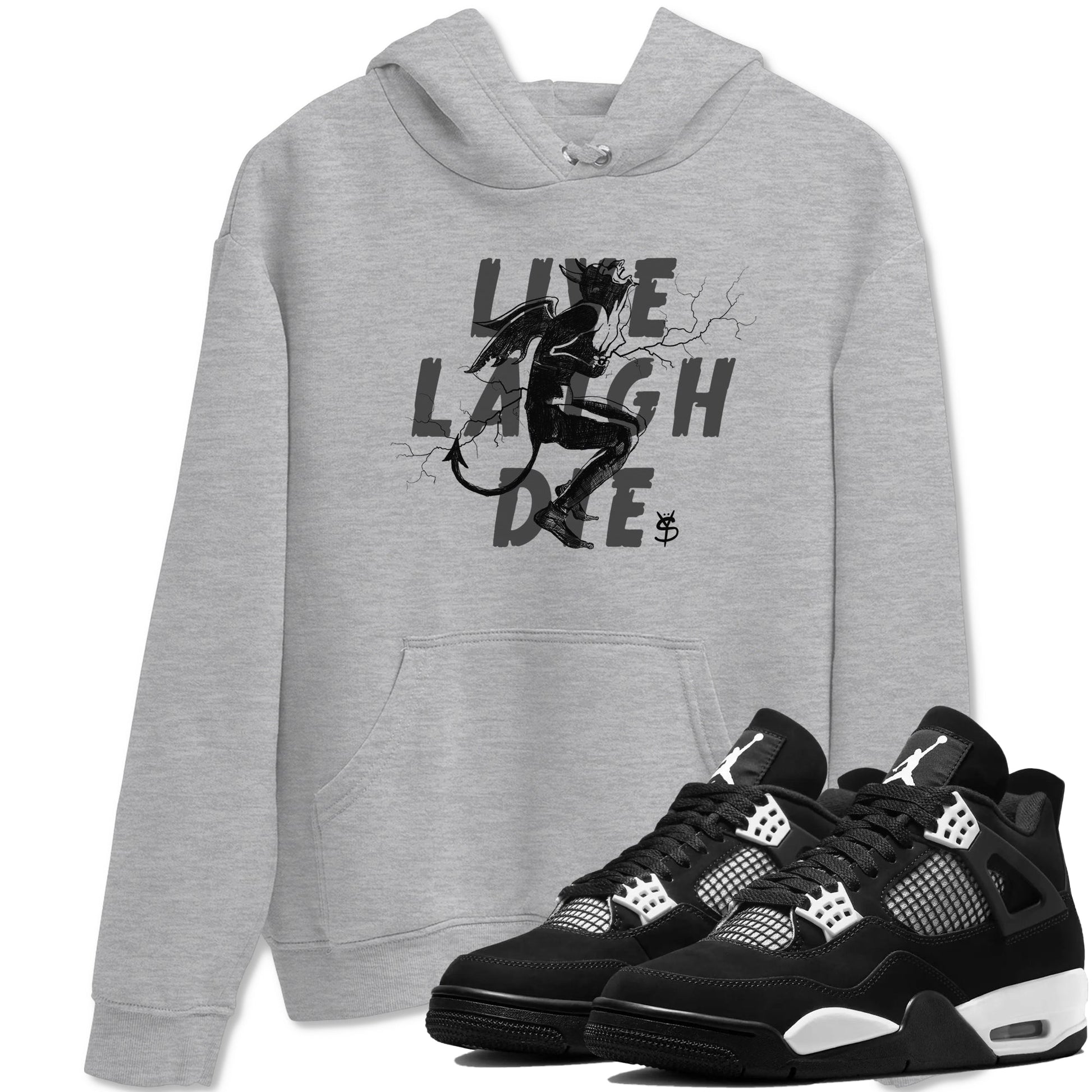 Laughing Devil Sneaker Tees - Air Jordan 4 White Thunder