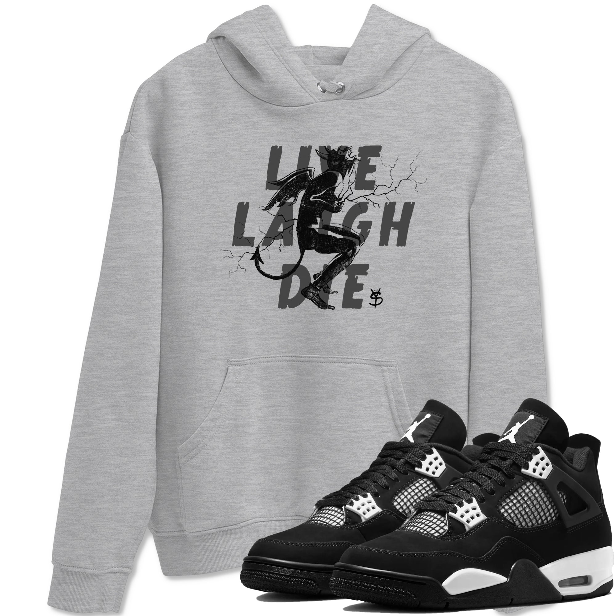 Laughing Devil Sneaker Tees - Air Jordan 4 White Thunder