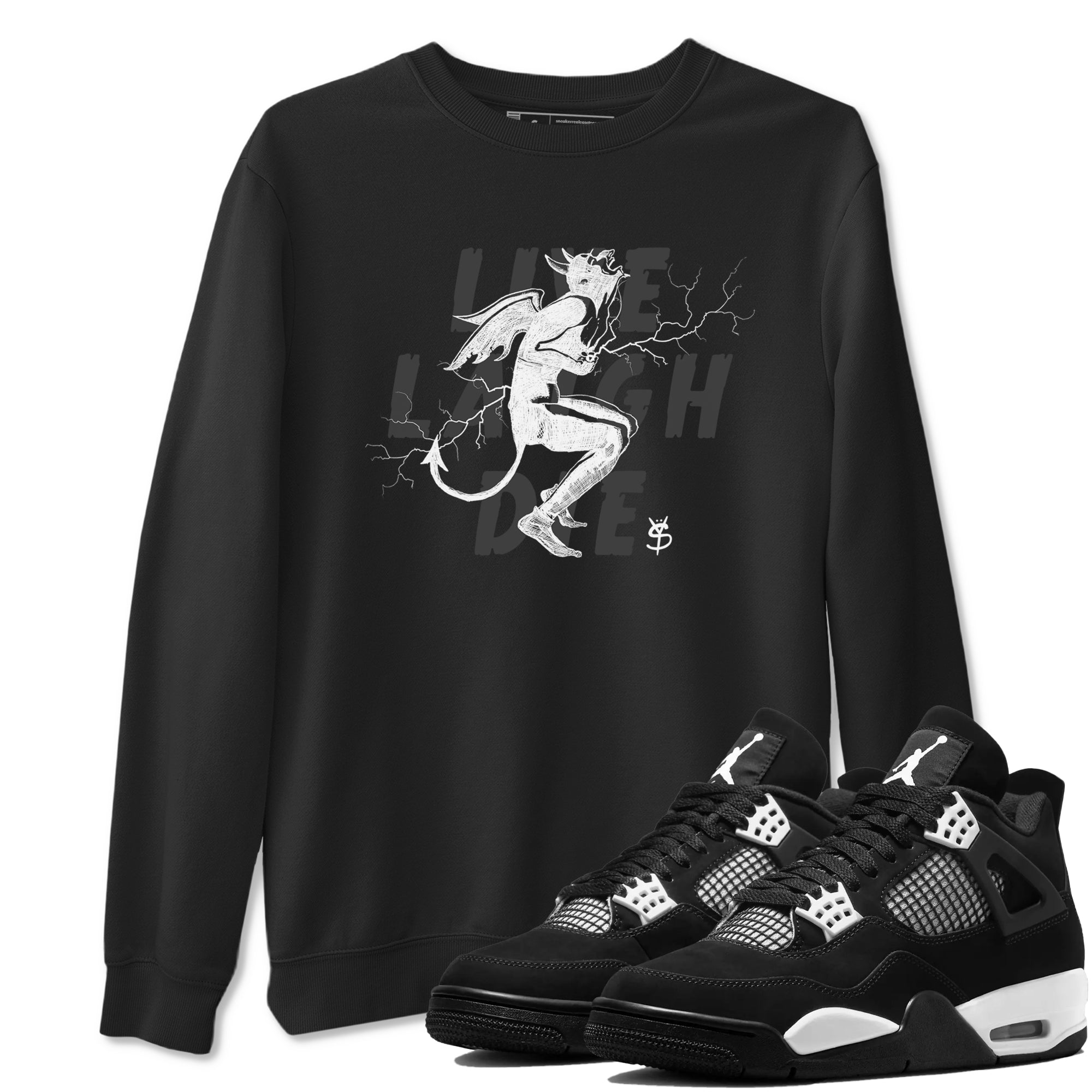 Laughing Devil Sneaker Tees - Air Jordan 4 White Thunder
