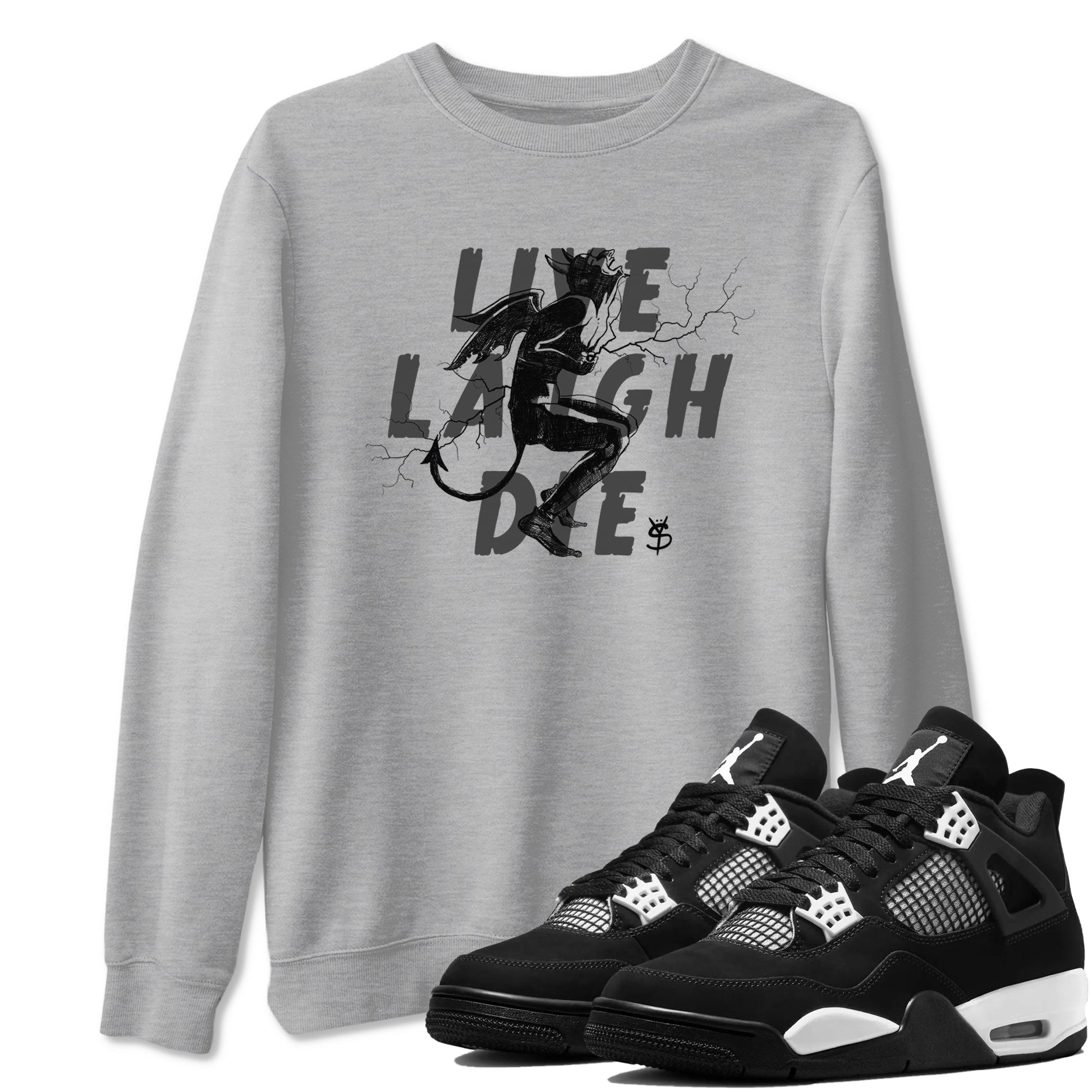 Laughing Devil Sneaker Tees - Air Jordan 4 White Thunder