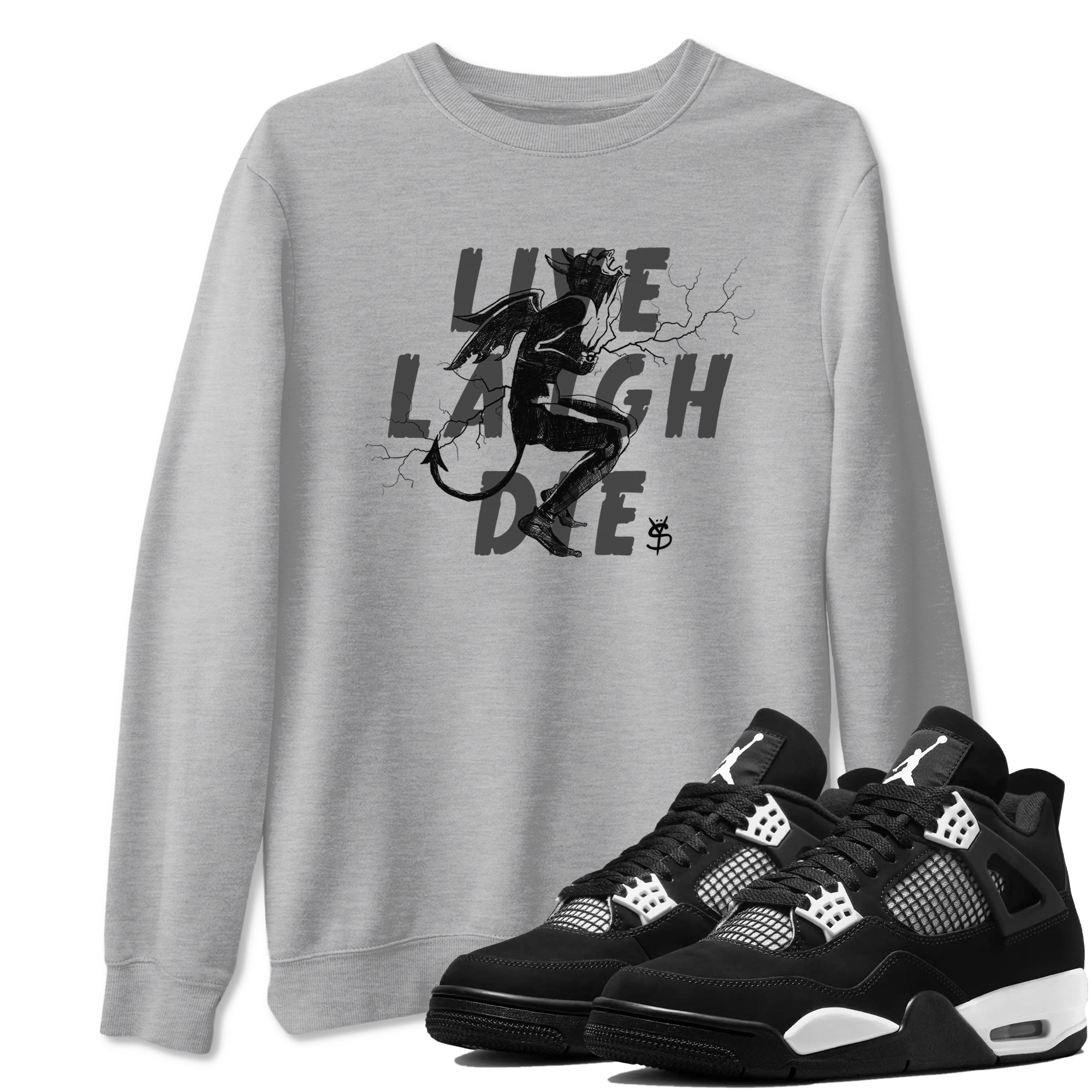 Laughing Devil Sneaker Tees - Air Jordan 4 White Thunder