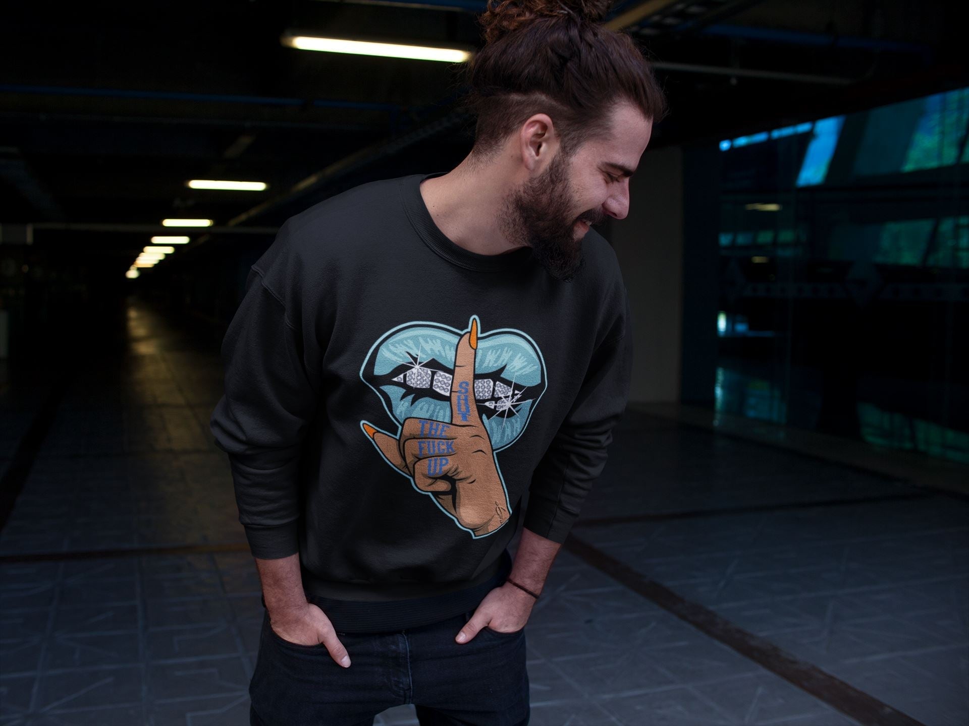 Lips Hand Unisex Tops - Yeezy 700 Faded Azure