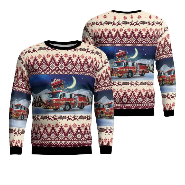 Leesburg Virginia Loudoun County Fire and Rescue Christmas Sweater 3D ? Usalast