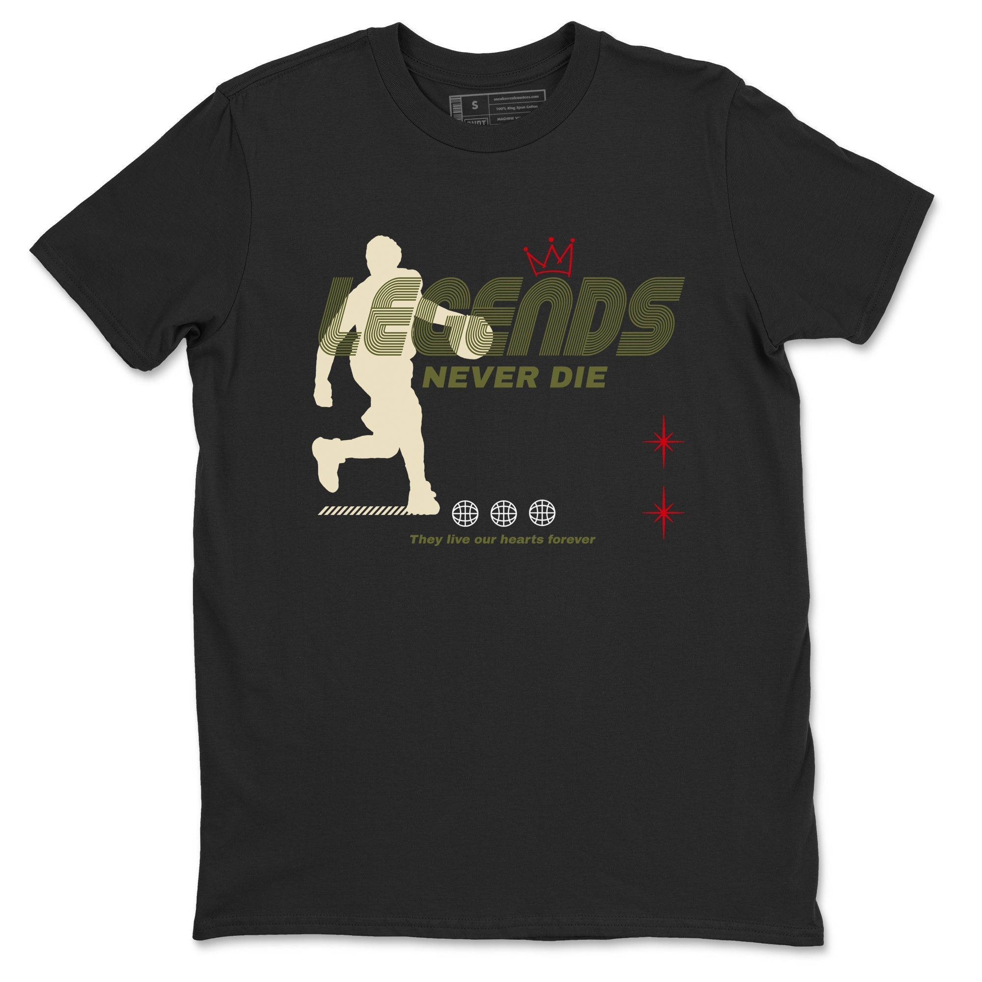 Legends Never Die Sneaker Tees - Air Jordan 1 Travis Scott Medium Olive