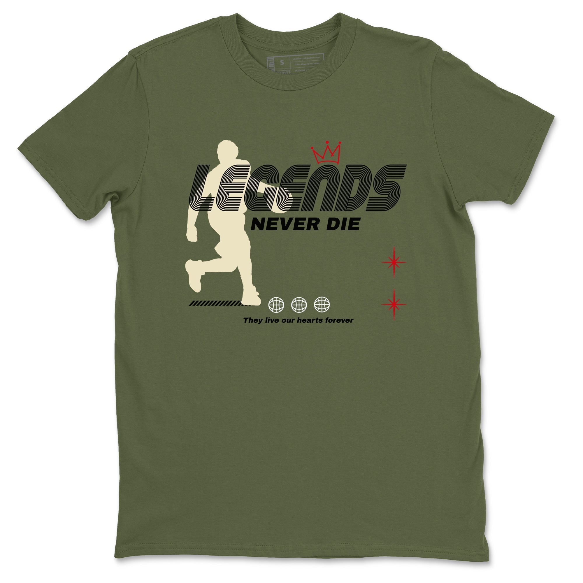 Legends Never Die Sneaker Tees - Air Jordan 1 Travis Scott Medium Olive