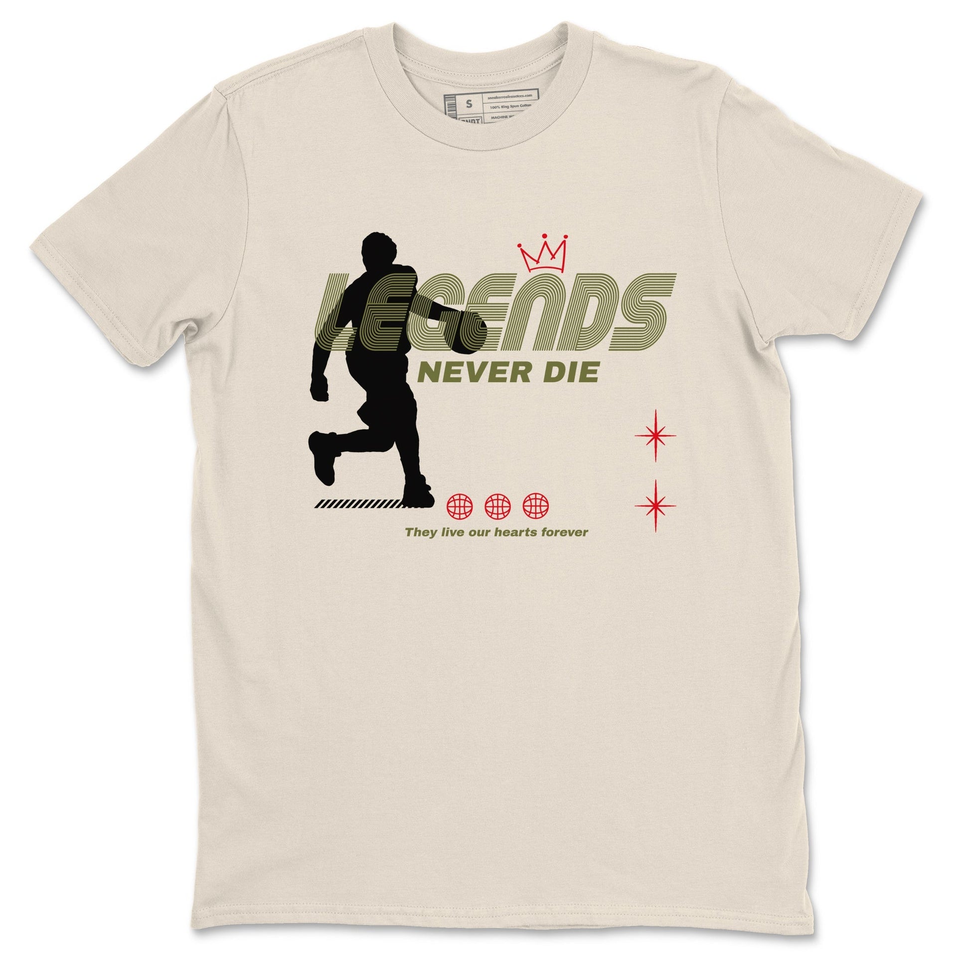 Legends Never Die Sneaker Tees - Air Jordan 1 Travis Scott Medium Olive