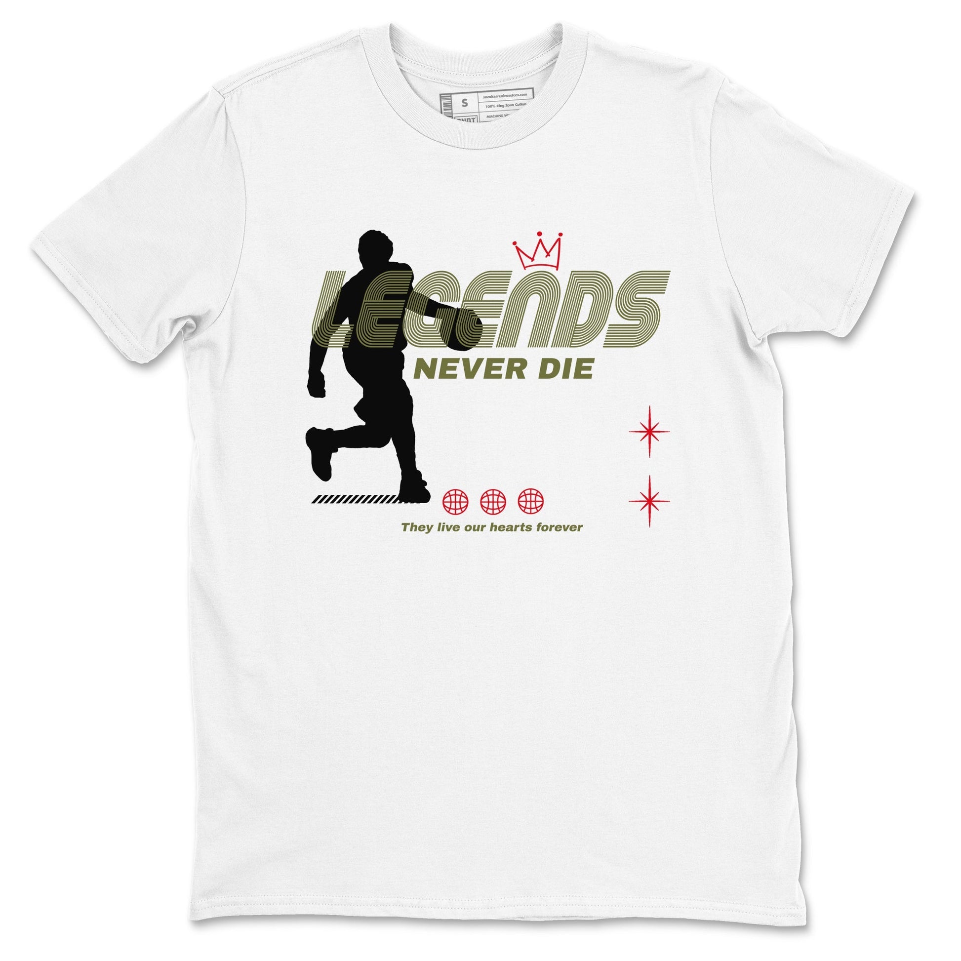 Legends Never Die Sneaker Tees - Air Jordan 1 Travis Scott Medium Olive