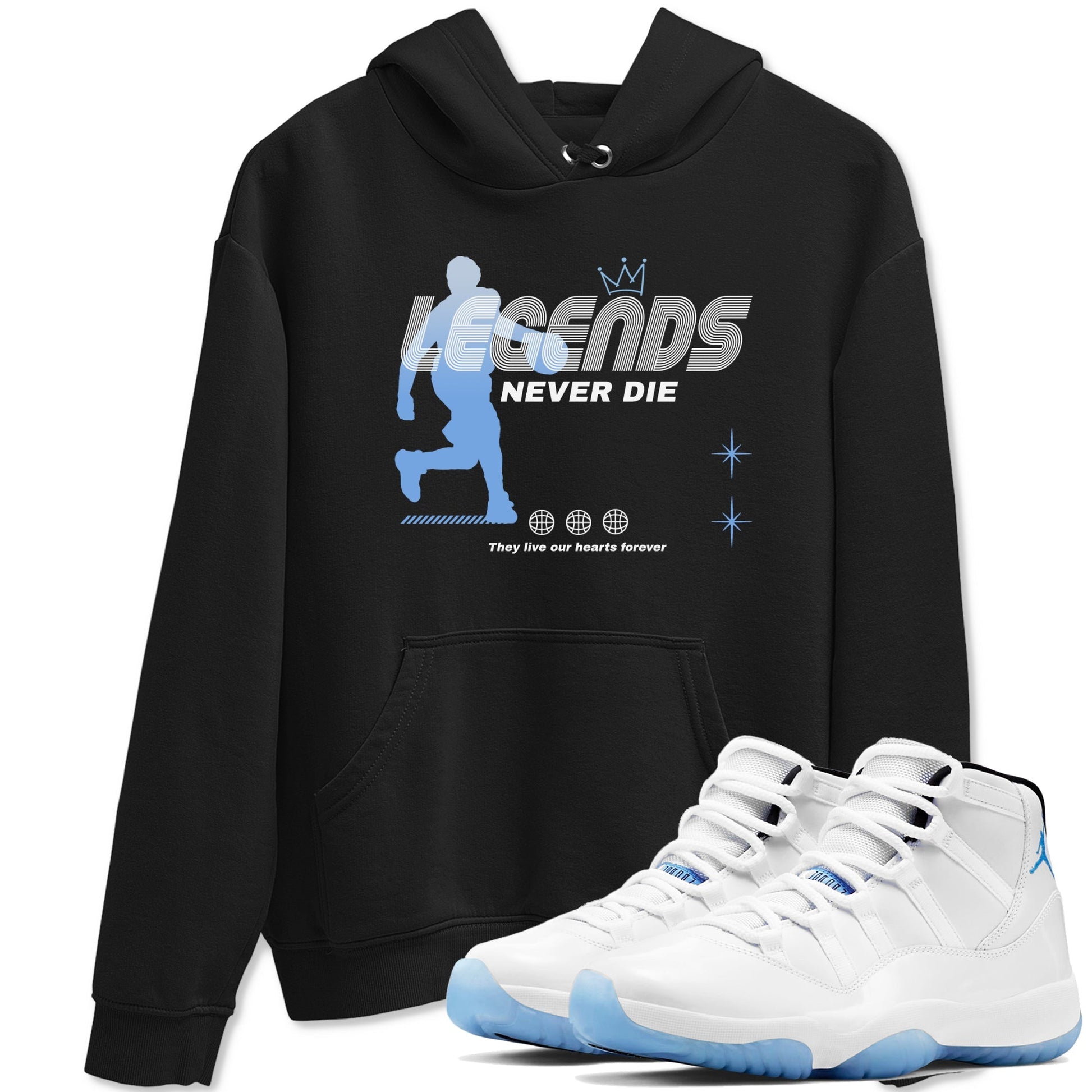Legends Never Die Sneaker Tees - Air Jordan 11 Legend Blue