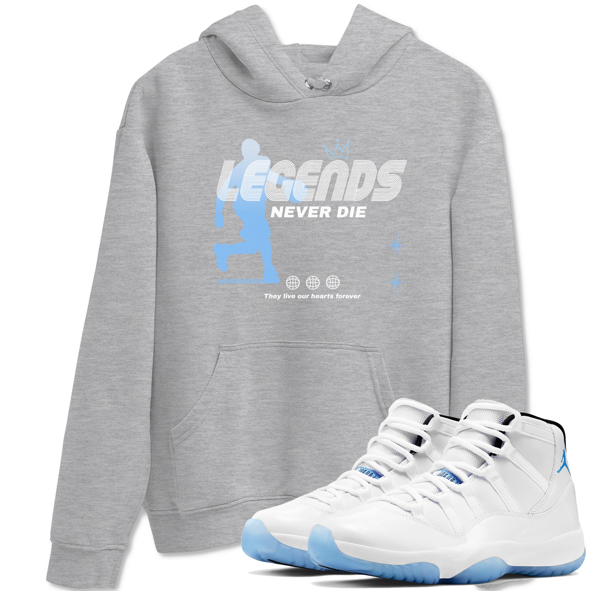 Legends Never Die Sneaker Tees - Air Jordan 11 Legend Blue