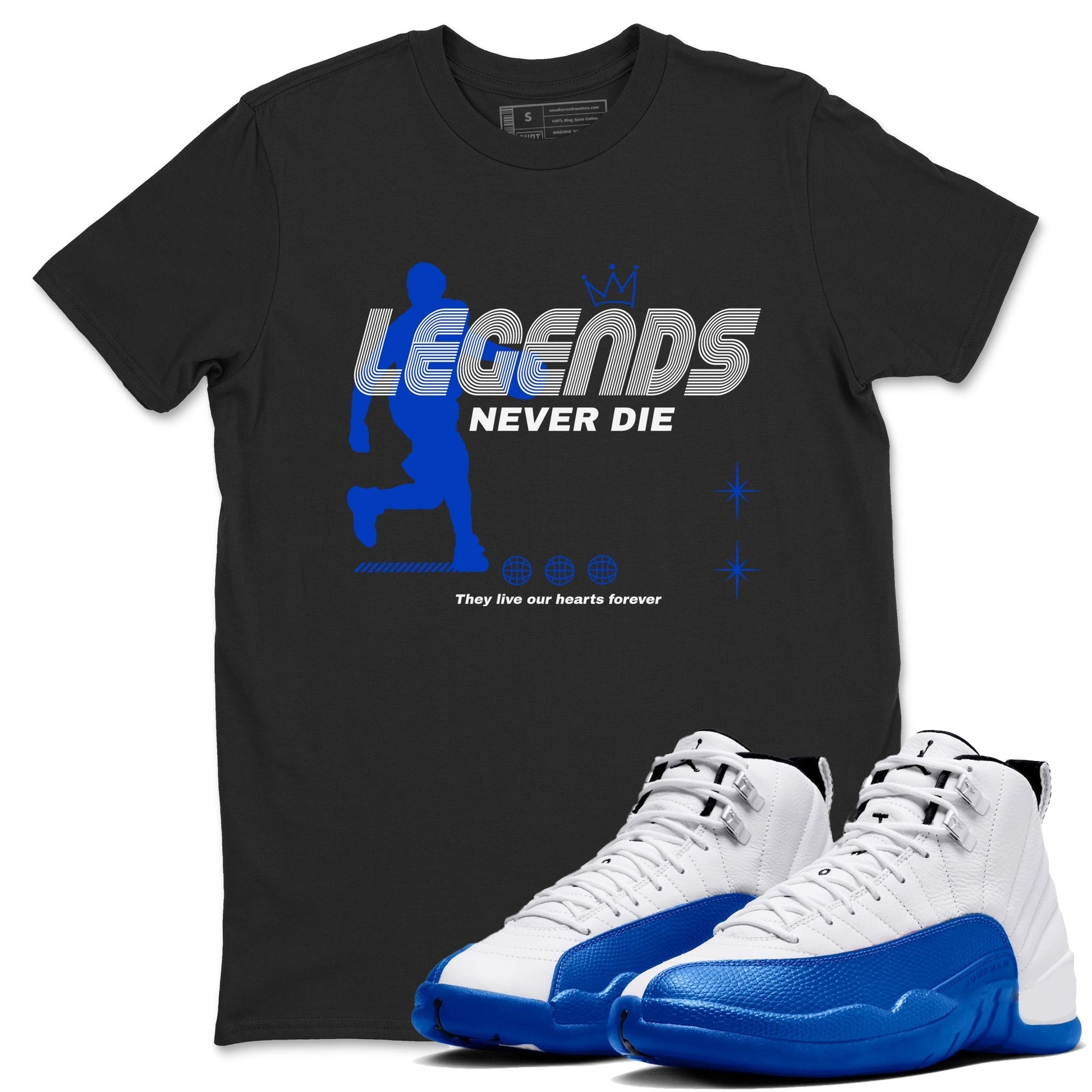 Legends Never Die Sneaker Tees - Air Jordan 12 Blueberry