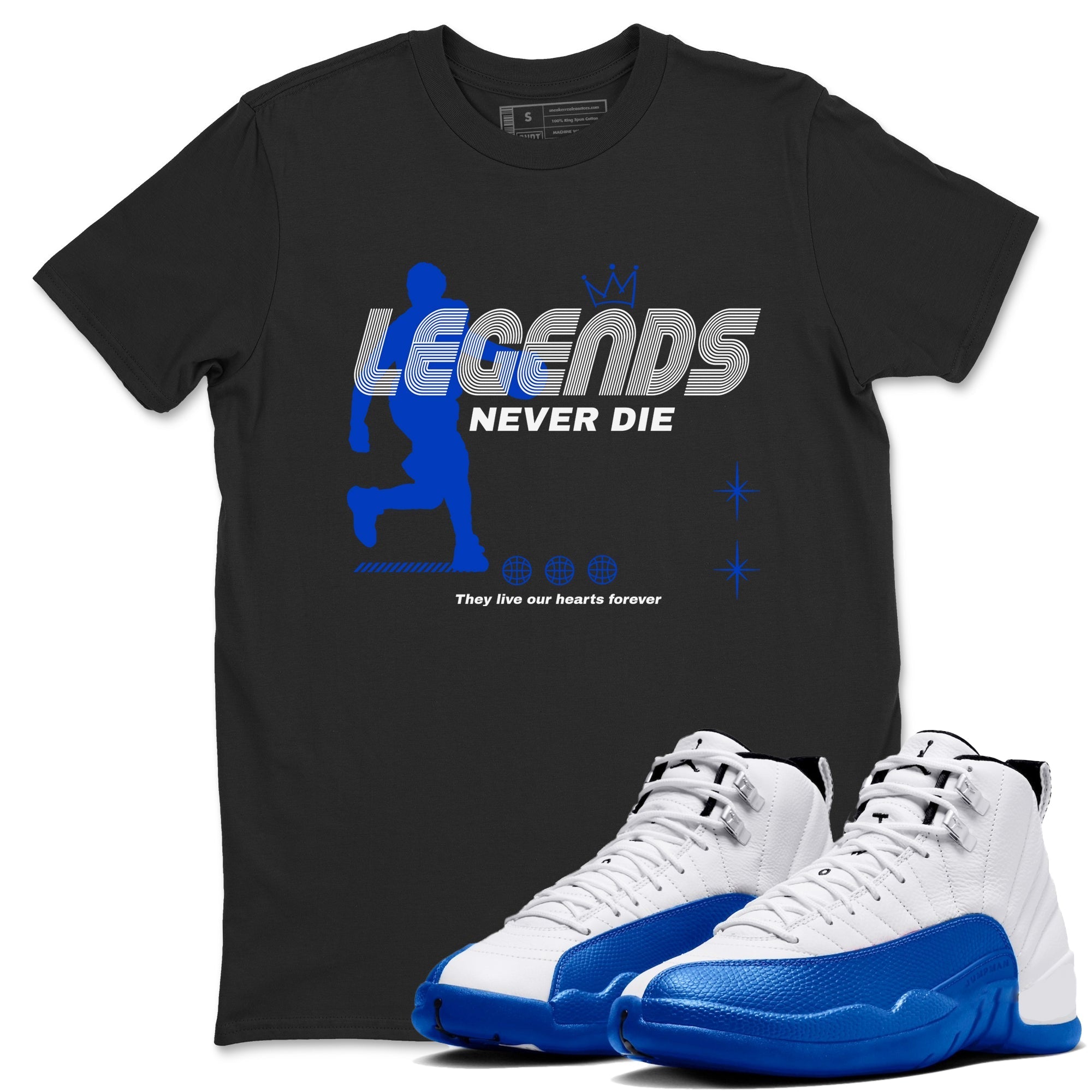 Legends Never Die Sneaker Tees - Air Jordan 12 Blueberry