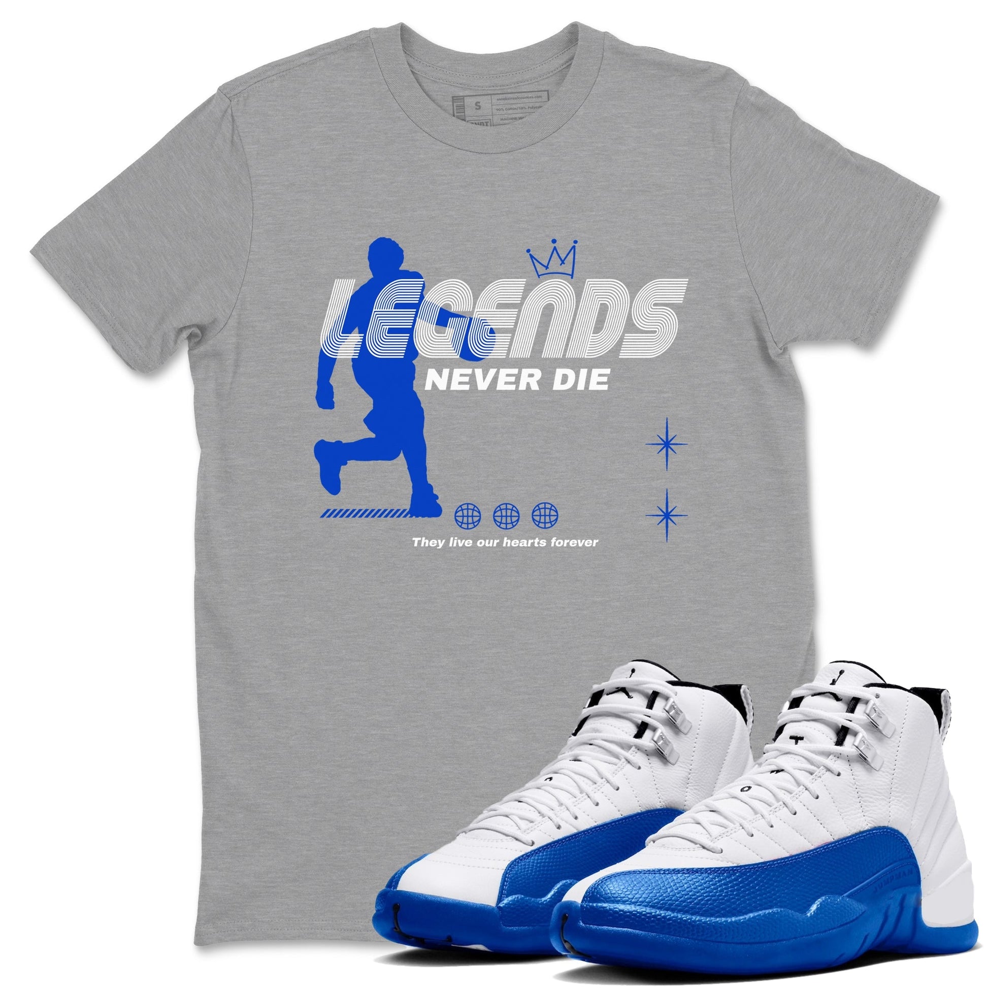 Legends Never Die Sneaker Tees - Air Jordan 12 Blueberry