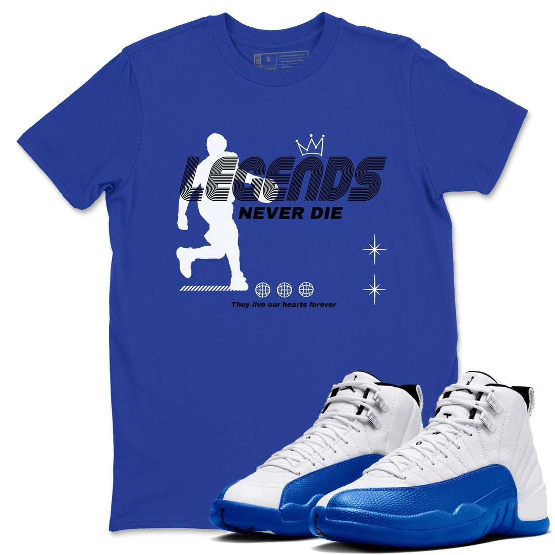 Legends Never Die Sneaker Tees - Air Jordan 12 Blueberry