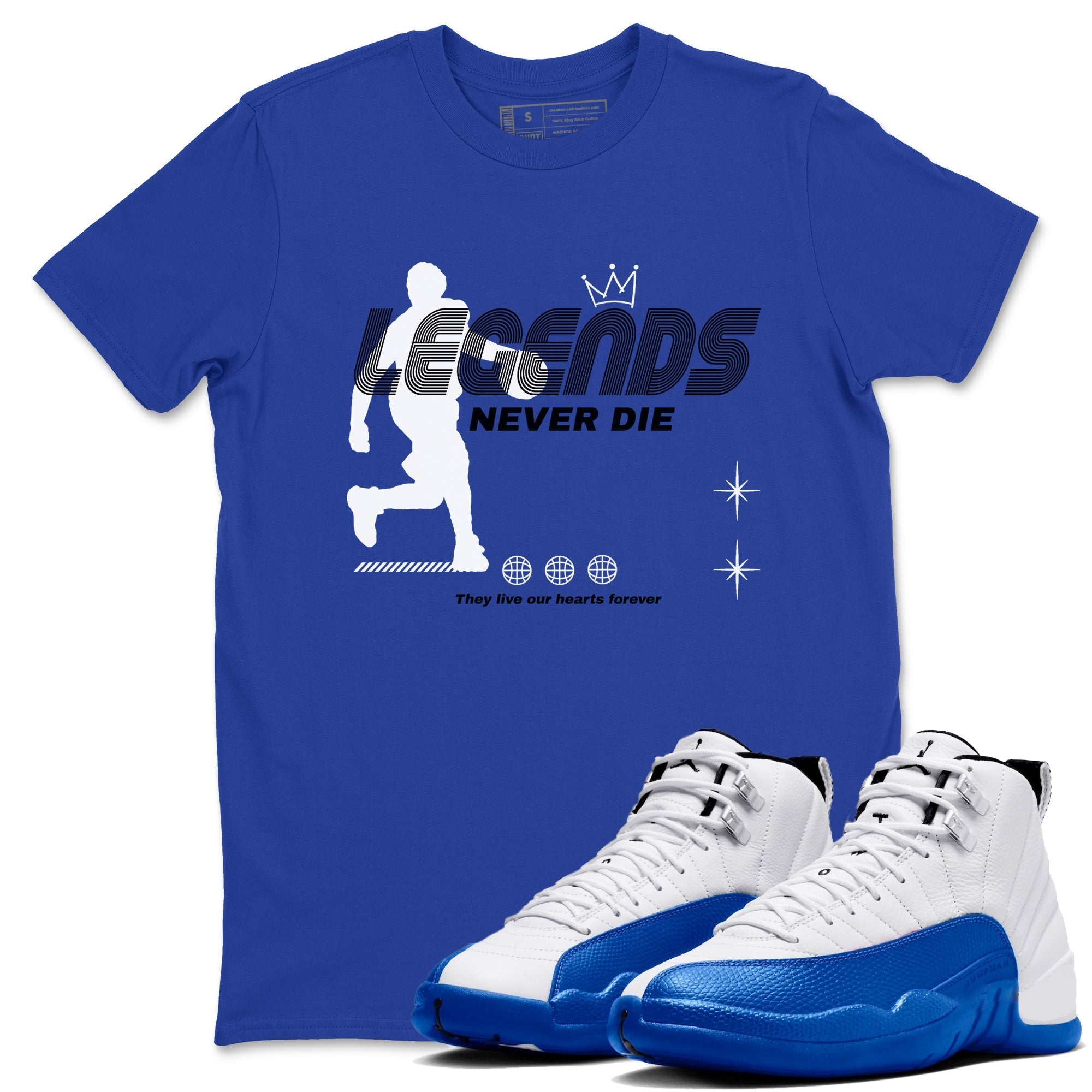 Legends Never Die Sneaker Tees - Air Jordan 12 Blueberry