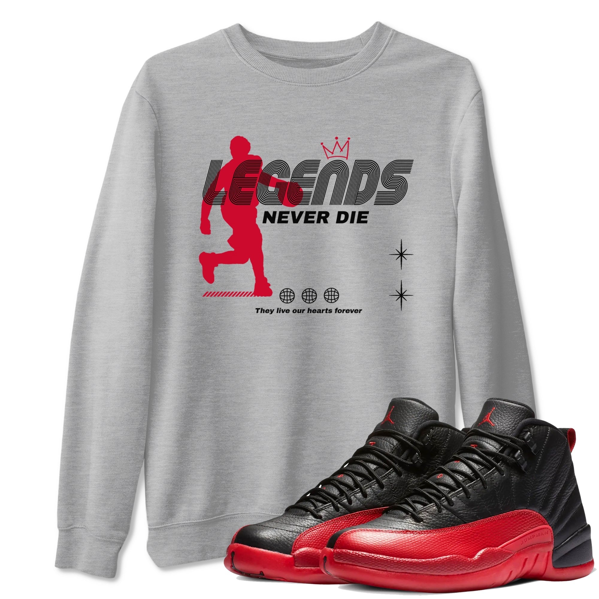 Legends Never Die Sneaker Tees - Air Jordan 12 Flu Game