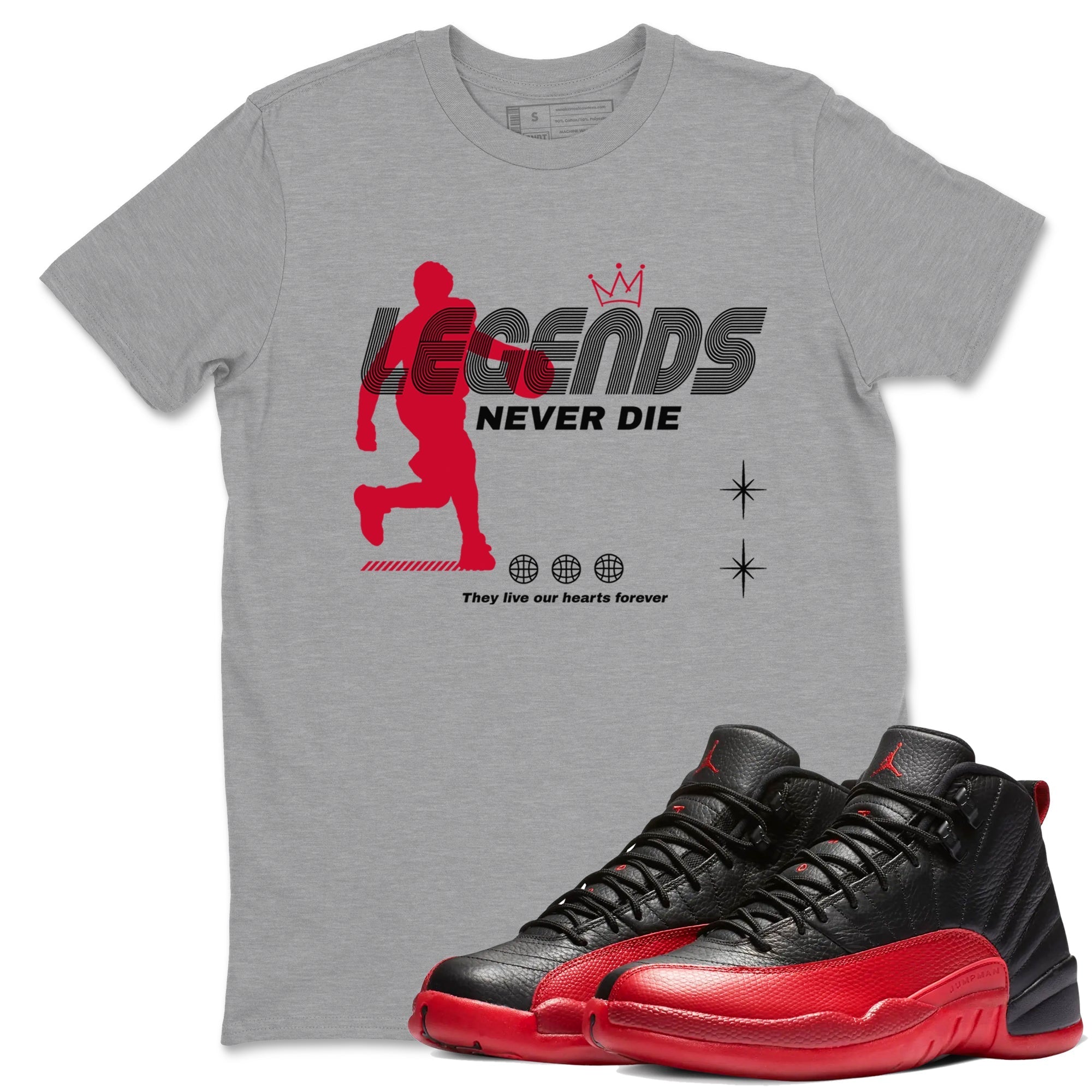 Legends Never Die Sneaker Tees - Air Jordan 12 Flu Game