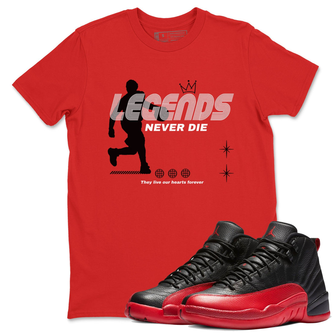 Legends Never Die Sneaker Tees - Air Jordan 12 Flu Game