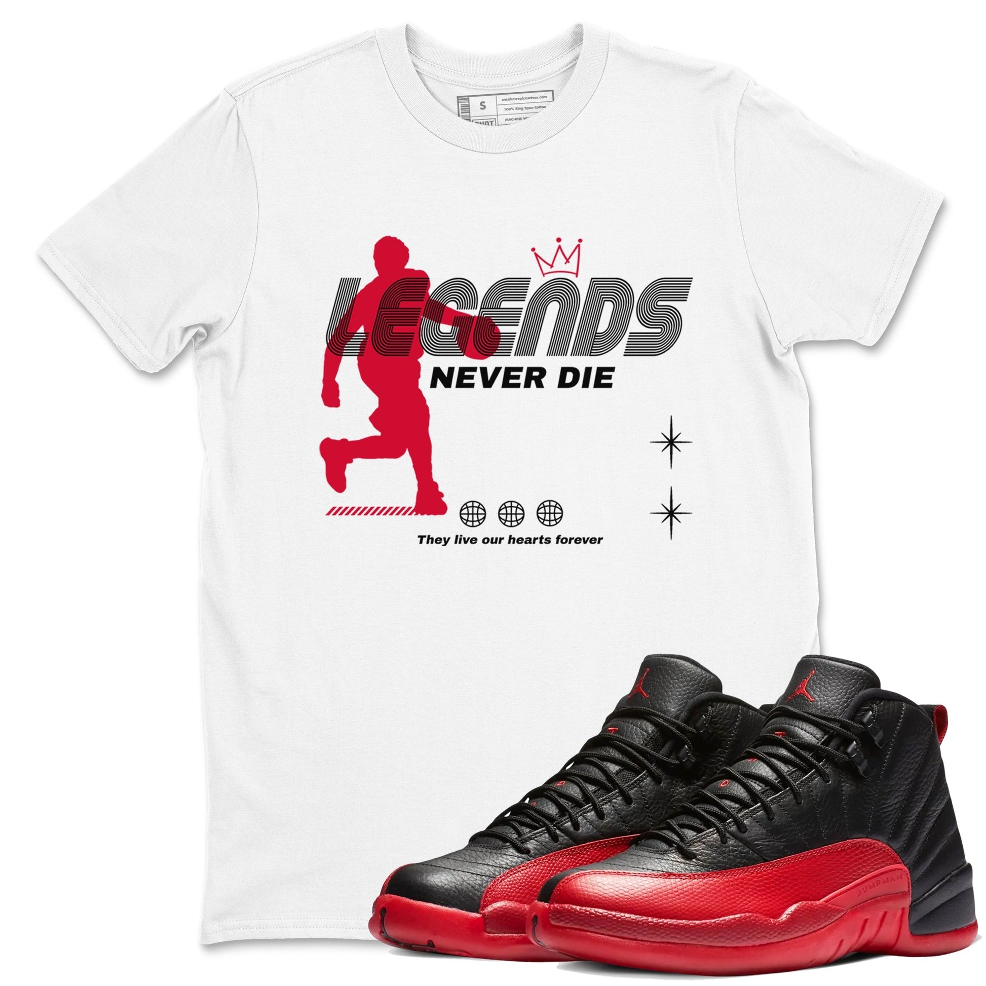Legends Never Die Sneaker Tees - Air Jordan 12 Flu Game