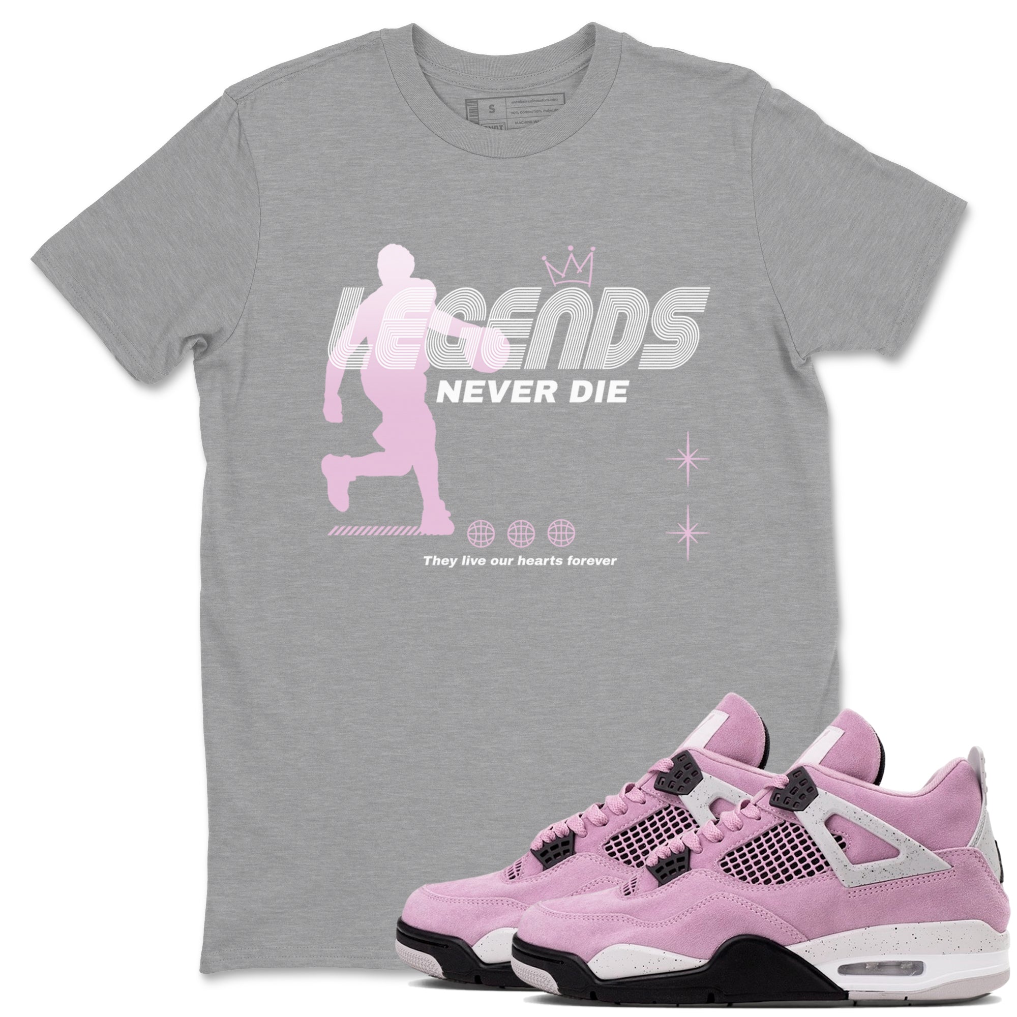 Legends Never Die Sneaker Tees - Air Jordan 4 Orchid