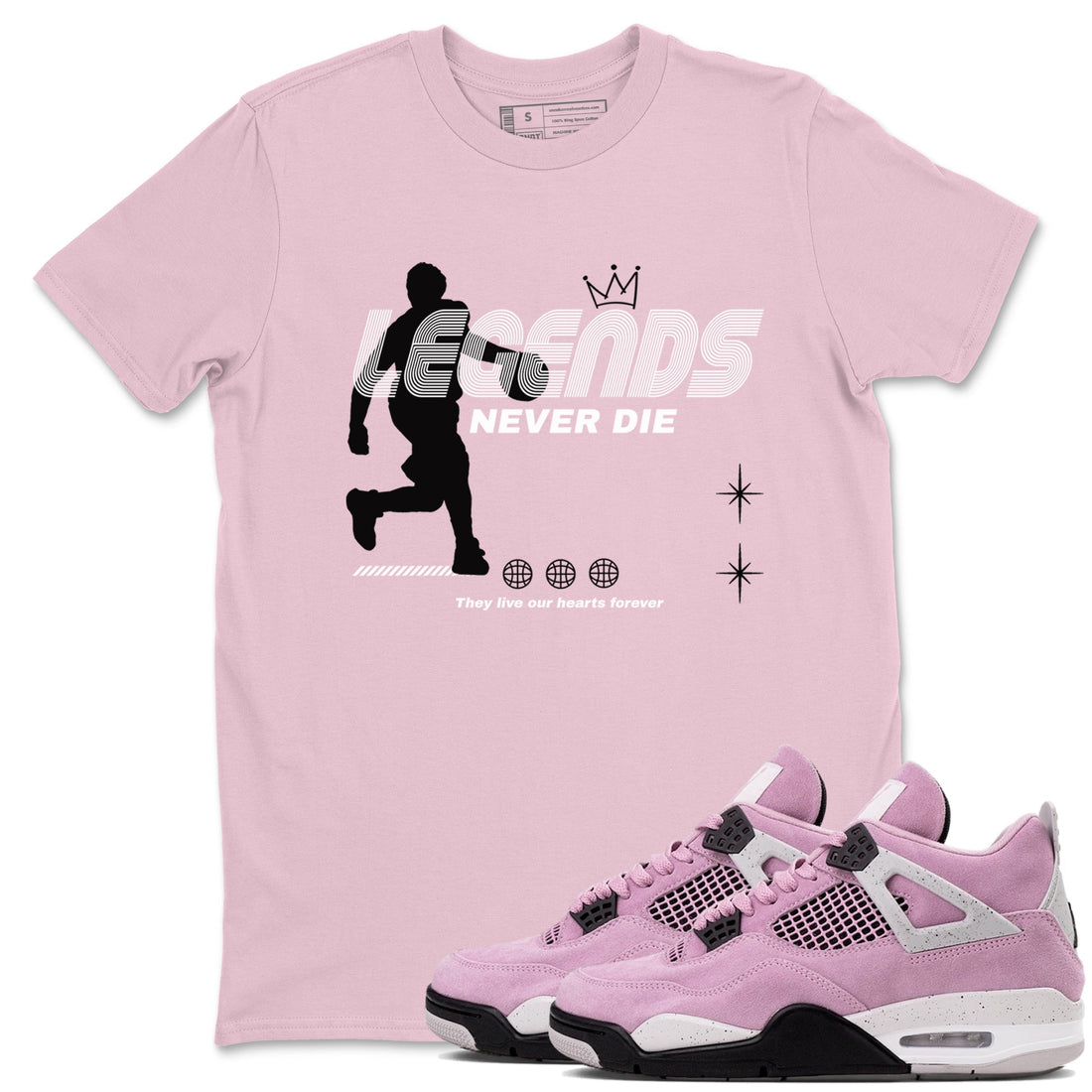 Legends Never Die Sneaker Tees - Air Jordan 4 Orchid