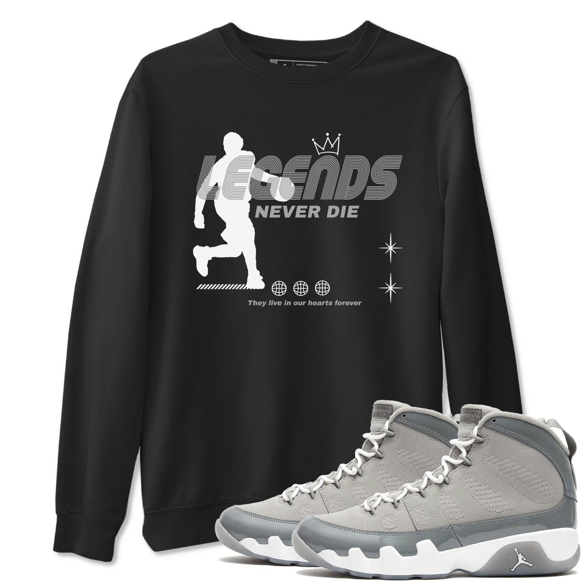Legends Never Die Sneaker Tees - Air Jordan 9 Cool Grey