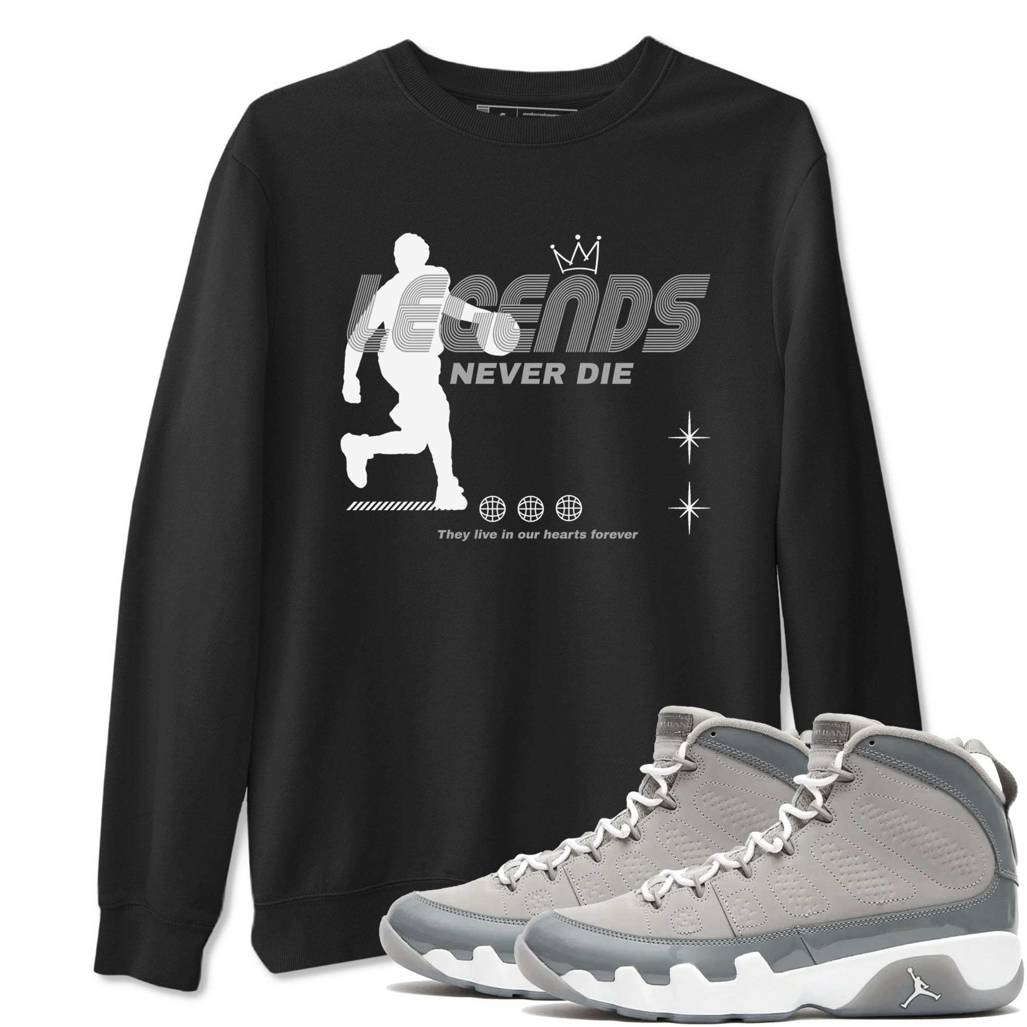 Legends Never Die Sneaker Tees - Air Jordan 9 Cool Grey