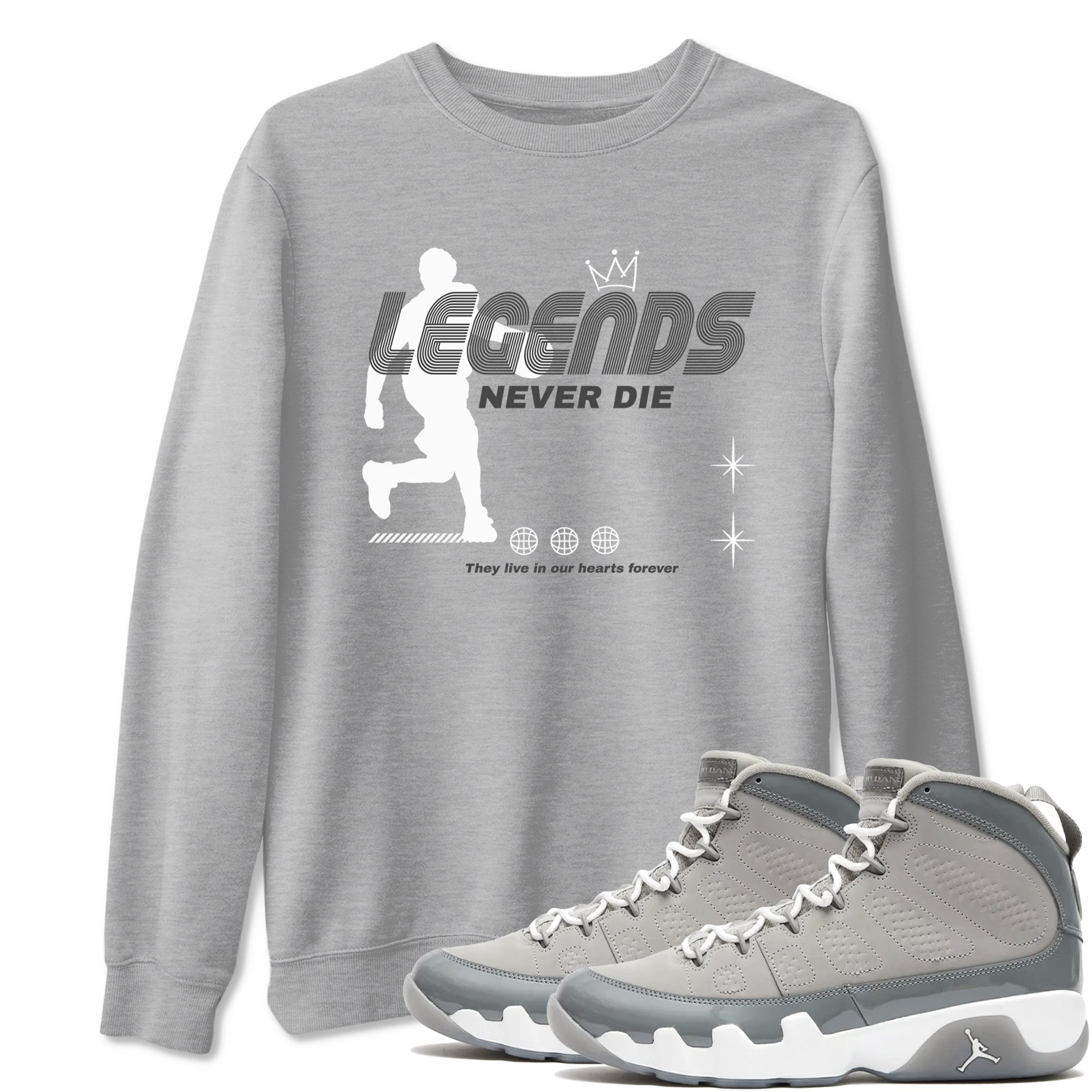 Legends Never Die Sneaker Tees - Air Jordan 9 Cool Grey