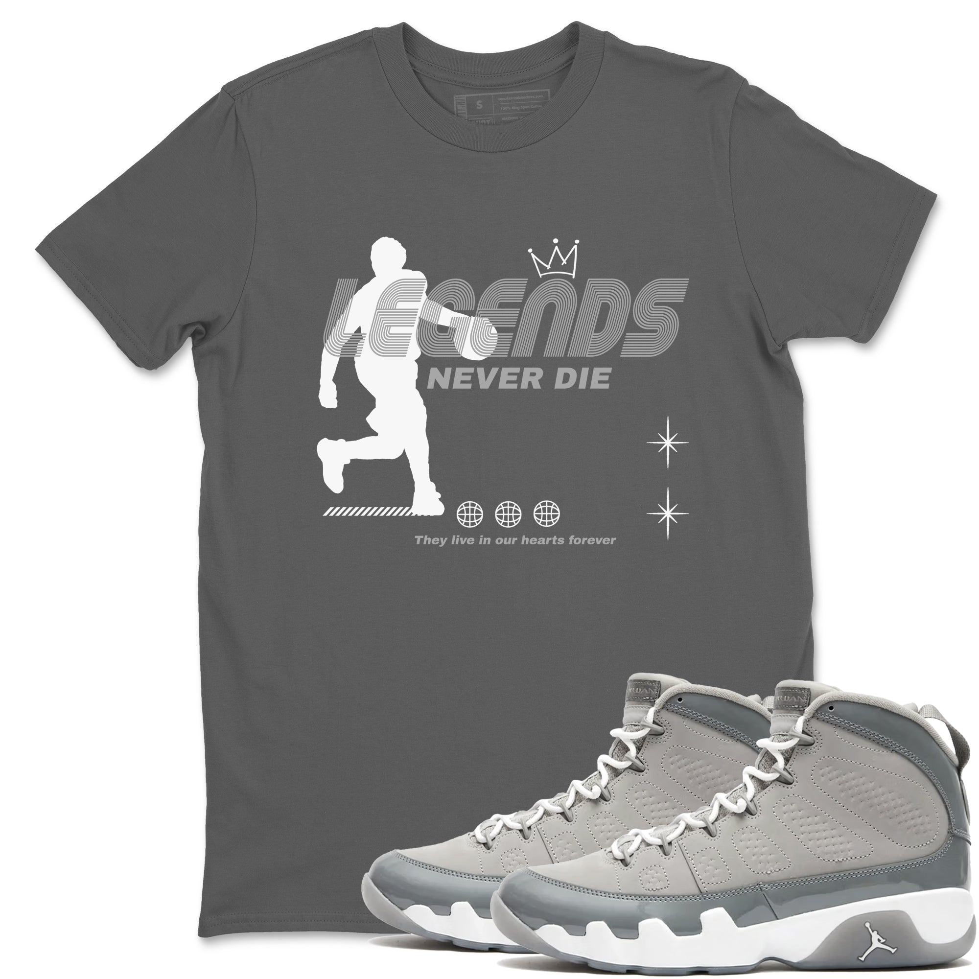Legends Never Die Sneaker Tees - Air Jordan 9 Cool Grey