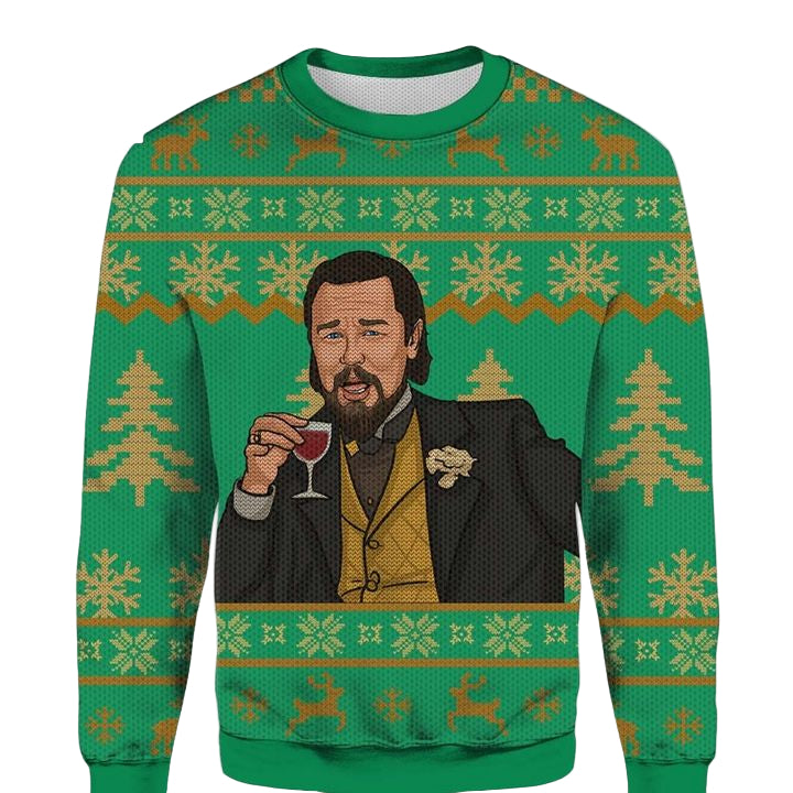 Leo Laughing Meme Ugly Christmas 2022 3D Sweater ? Usalast