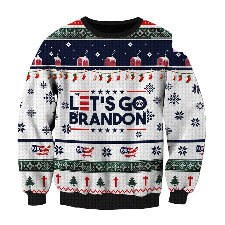 Lets Go Brandon Fjb Patriotic Republican Proud American Funny 3d Ugly Christmas Sweater ? Usalast