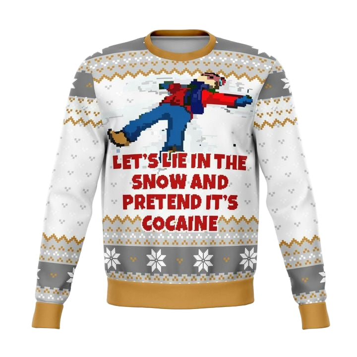 Lets Lie In The Snow And Pretend Dank 2022 Design 3d Ugly Christmas Sweater ? Usalast