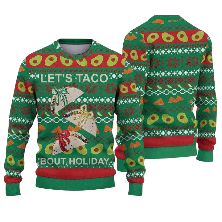 Lets Taco Bout Holiday Ugly Sweater Feliz Navidad Latin ? Usalast