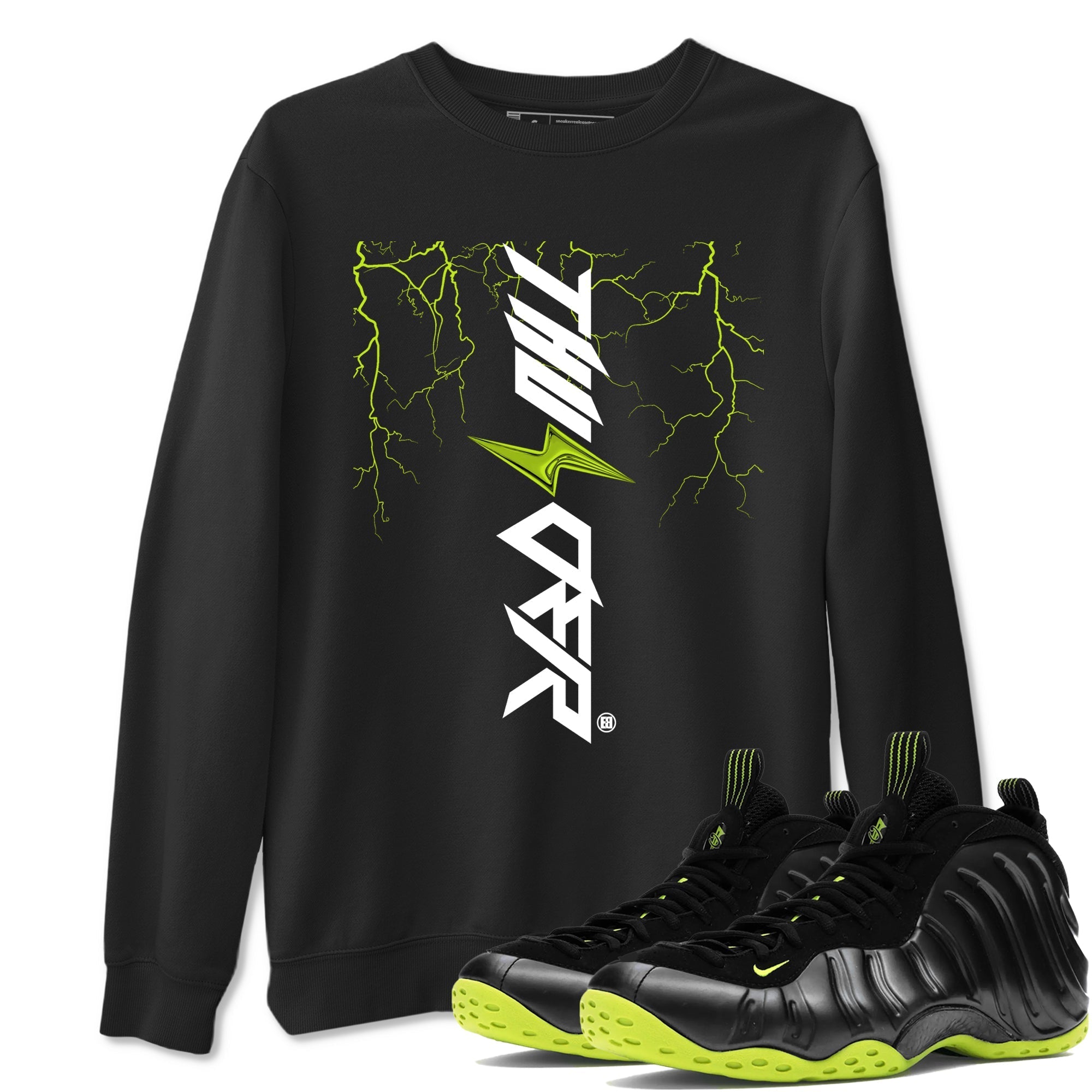 Lightning Thunder Sneaker Tees - Air Foamposite One Black Volt