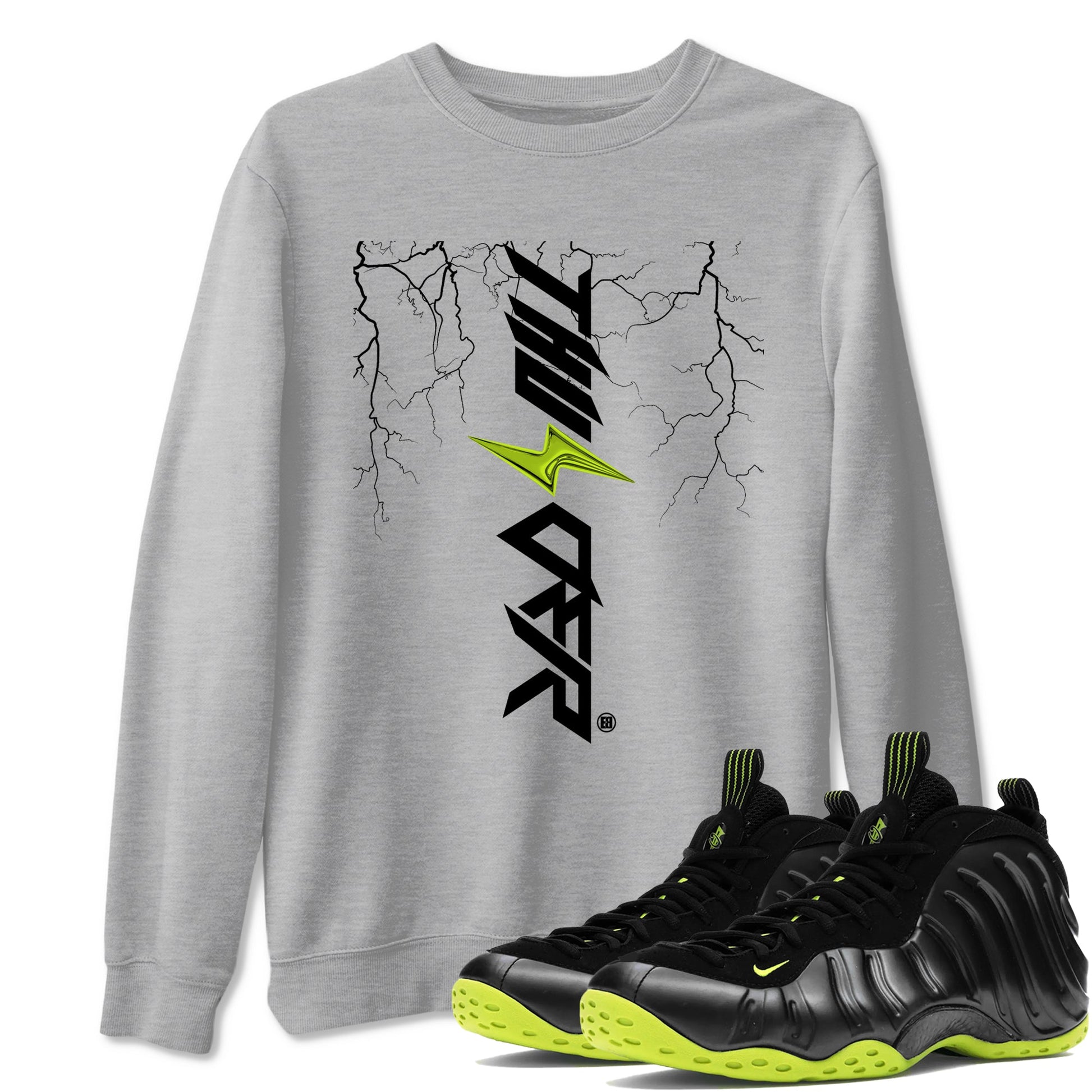 Lightning Thunder Sneaker Tees - Air Foamposite One Black Volt