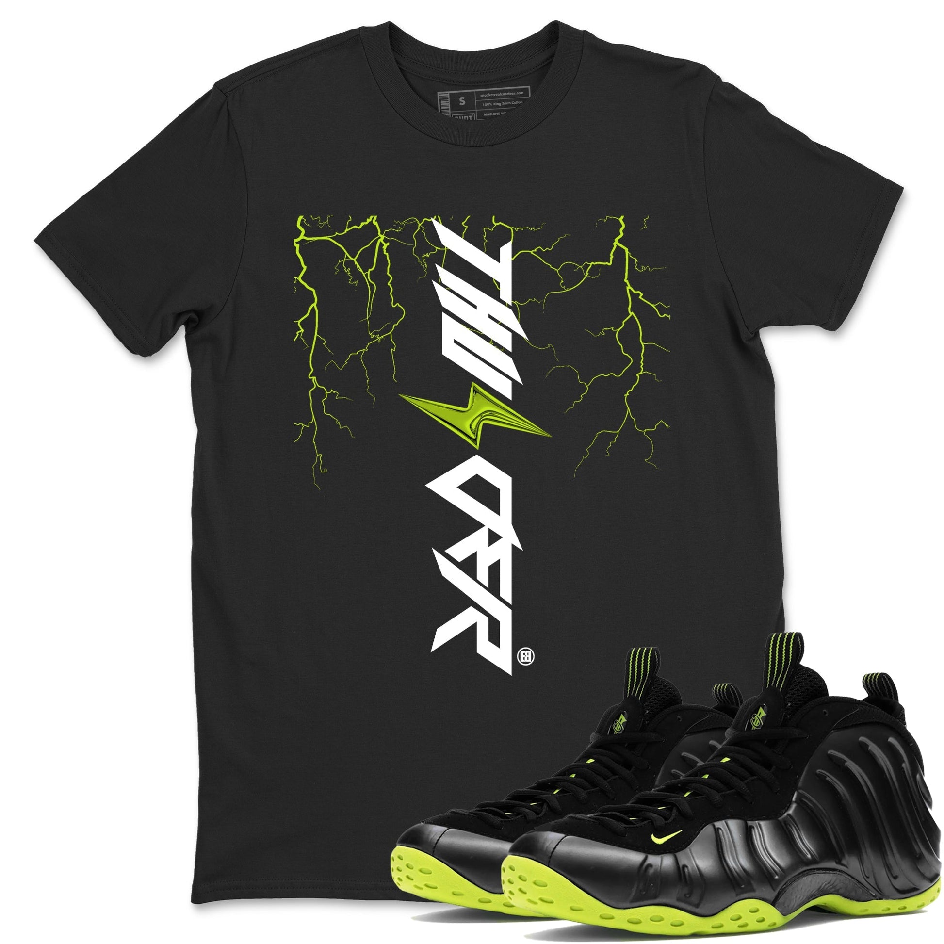 Lightning Thunder Sneaker Tees - Air Foamposite One Black Volt