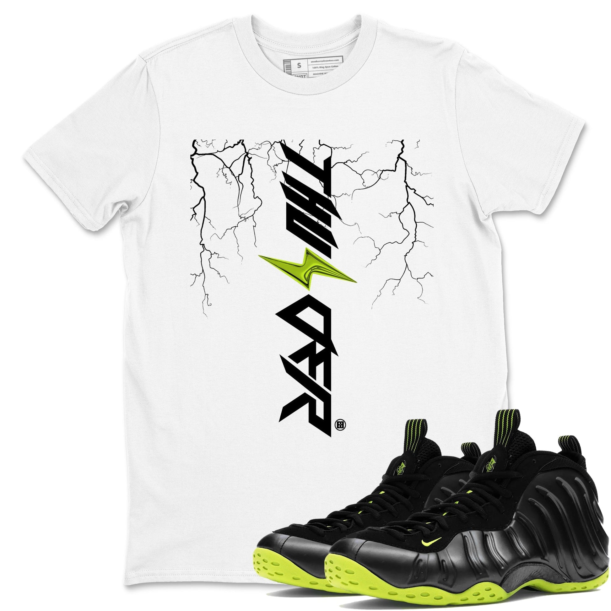 Lightning Thunder Sneaker Tees - Air Foamposite One Black Volt