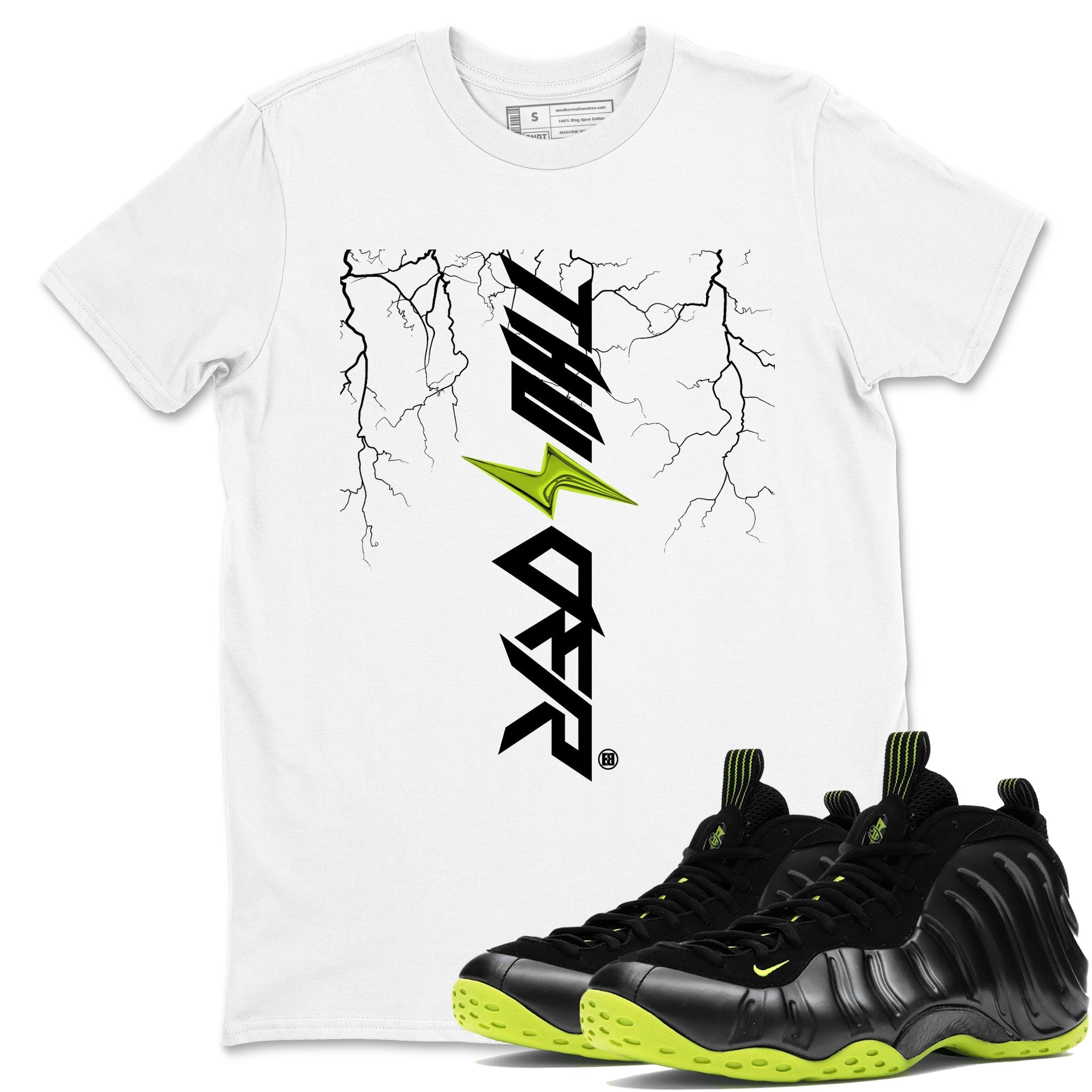 Lightning Thunder Sneaker Tees - Air Foamposite One Black Volt