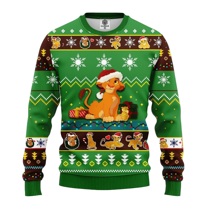 Lion King Simba Ugly Christmas Sweater Green 1 Amazing Gift Idea Thanksgiving Gift ? Usalast