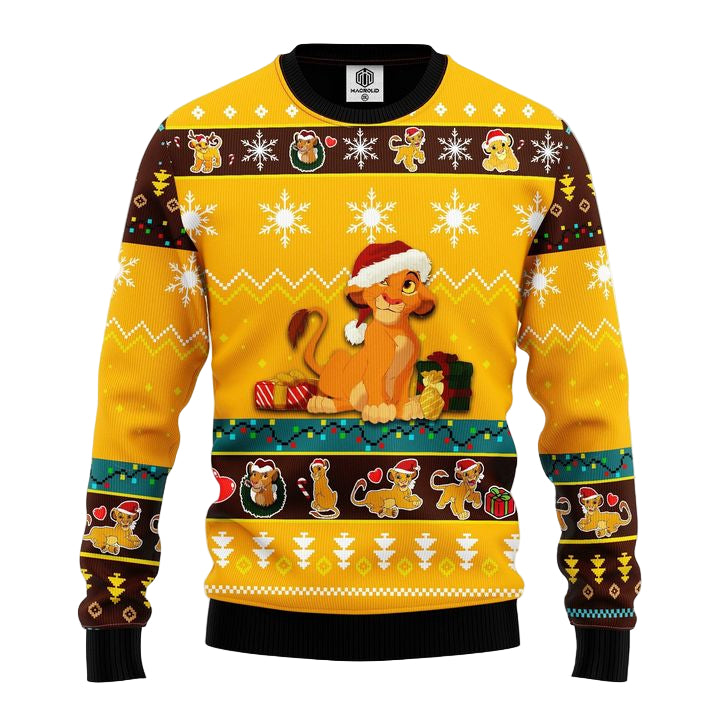 Lion King Simba Ugly Christmas Sweater Yellow 1 Amazing Gift Idea Thanksgiving Gift ? Usalast