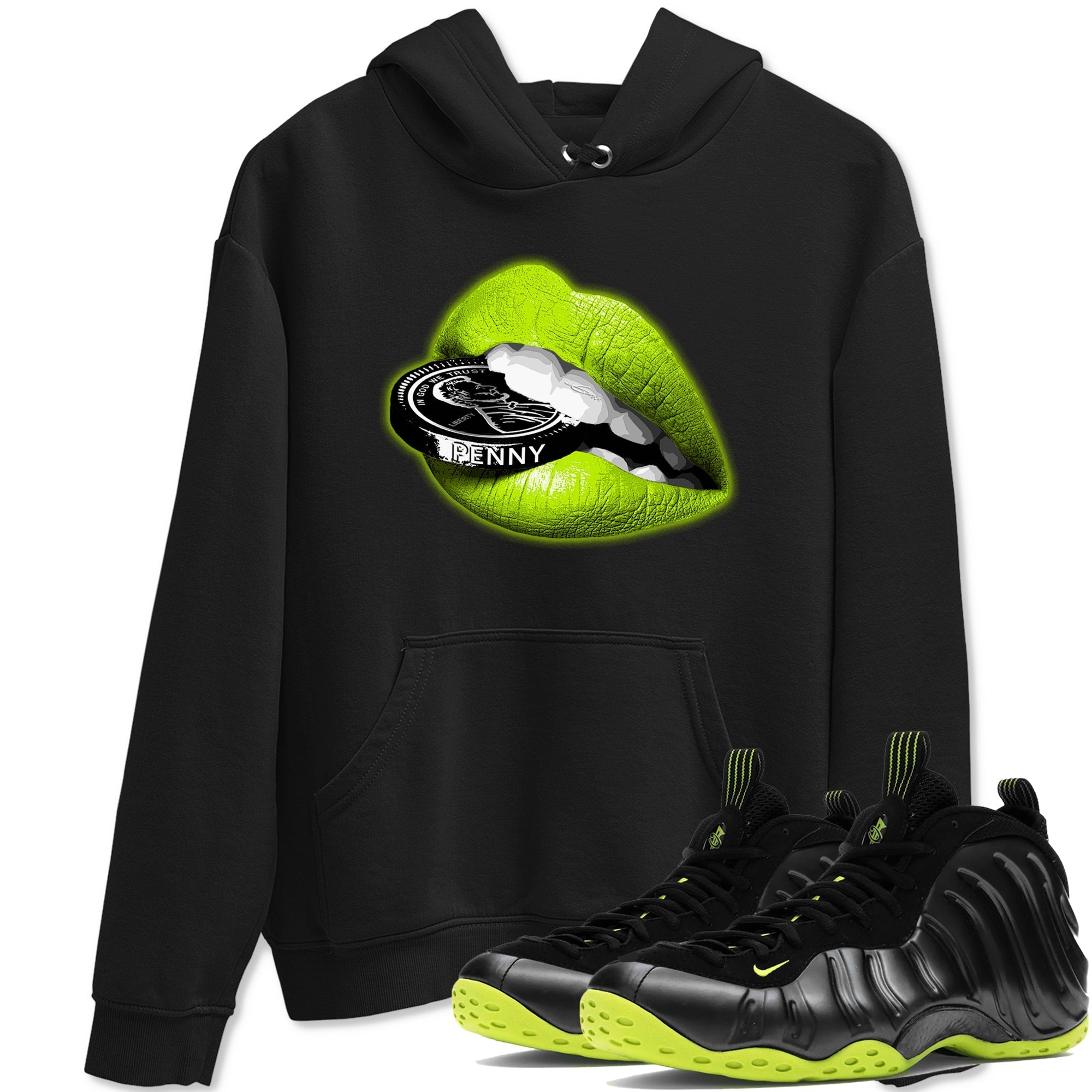 Lips Coin Sneaker Tees - Air Foamposite One Black Volt