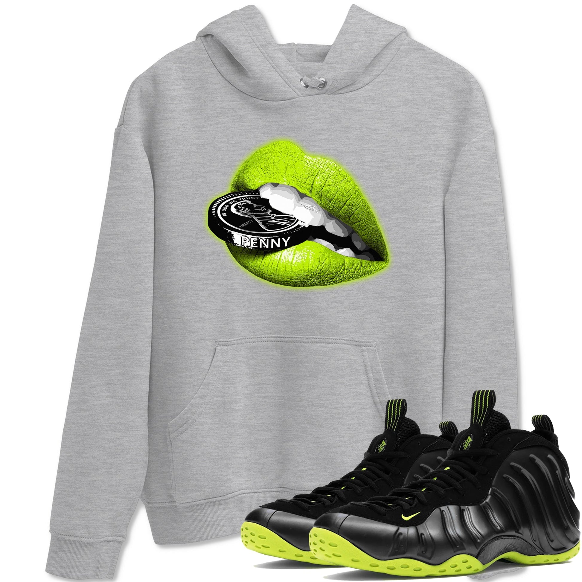 Lips Coin Sneaker Tees - Air Foamposite One Black Volt