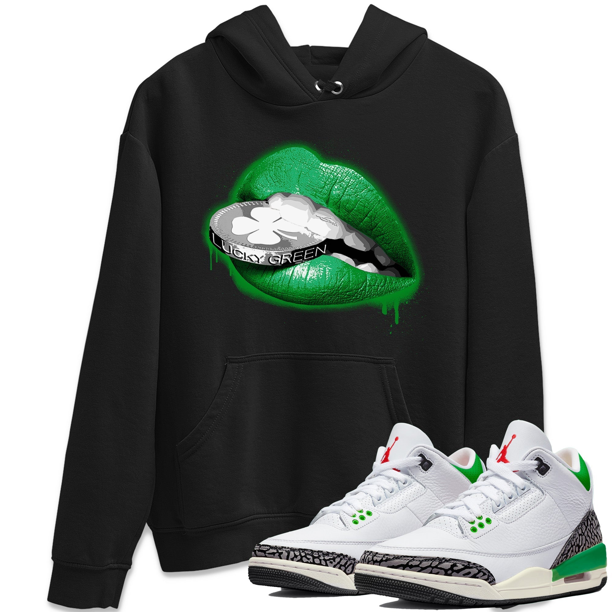Lips Coin Unisex Tops - Air Jordan 3 Lucky Green
